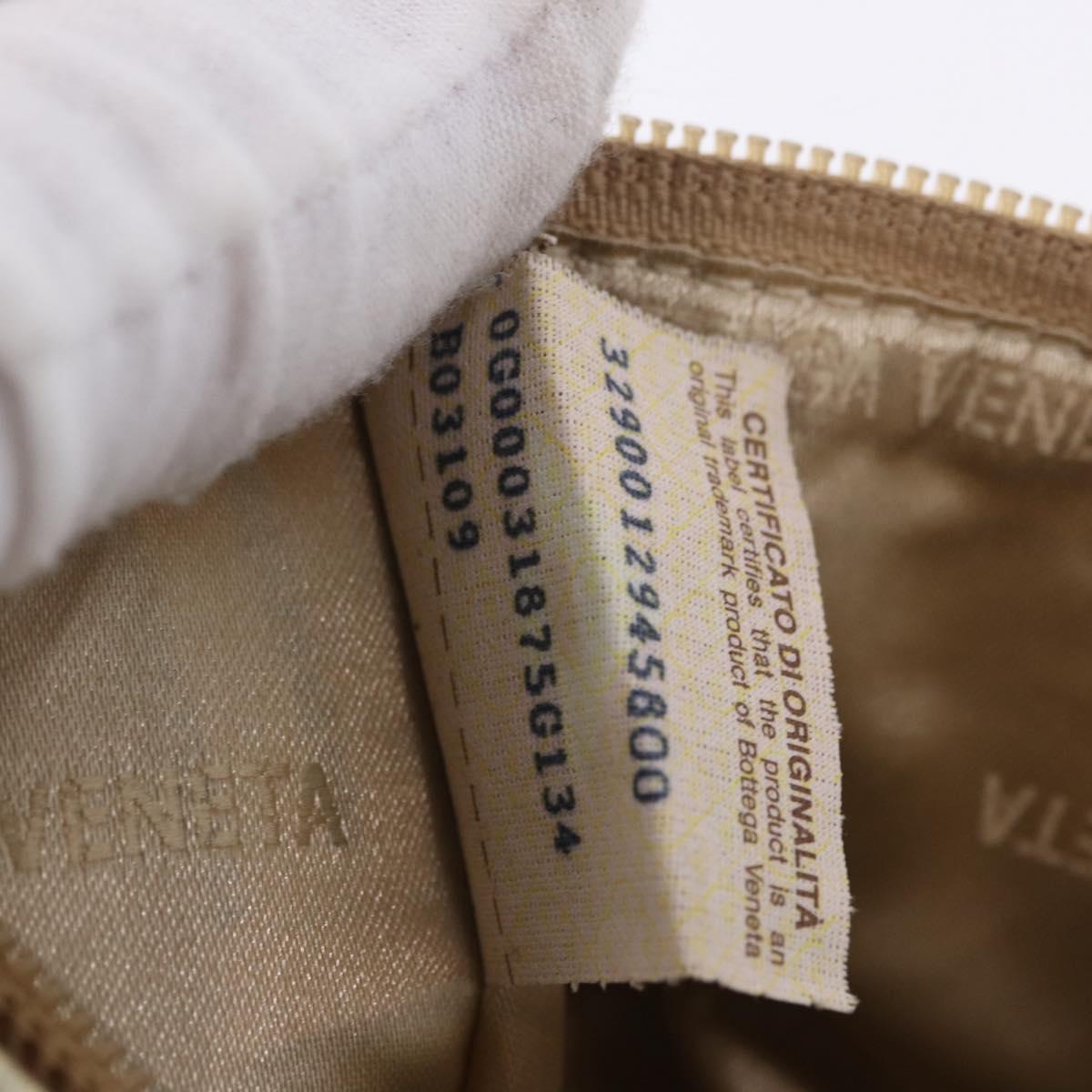 BOTTEGA VENETA INTRECCIATO Hand Pouch Leather Gold Auth 199226V