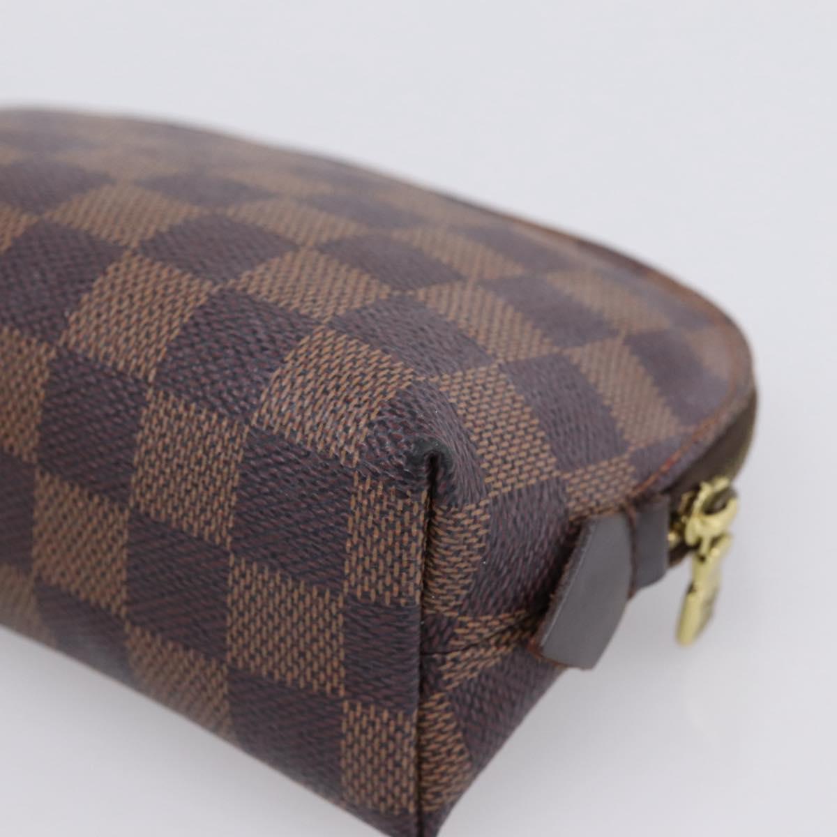 LOUIS VUITTON Damier Ebene Pochette Cosmetic PM Pouch N47516 LV Auth 199229