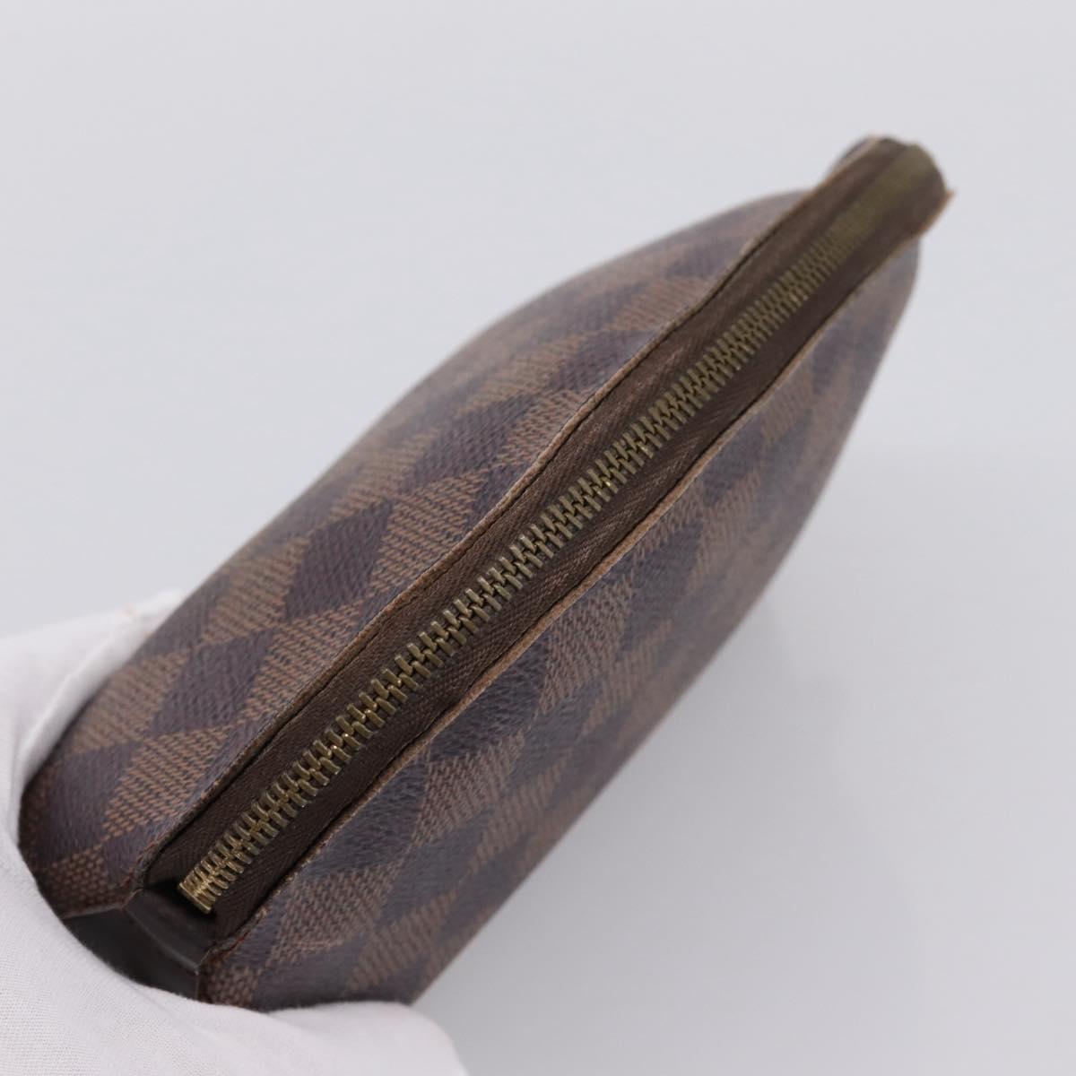 LOUIS VUITTON Damier Ebene Pochette Cosmetic PM Pouch N47516 LV Auth 199229