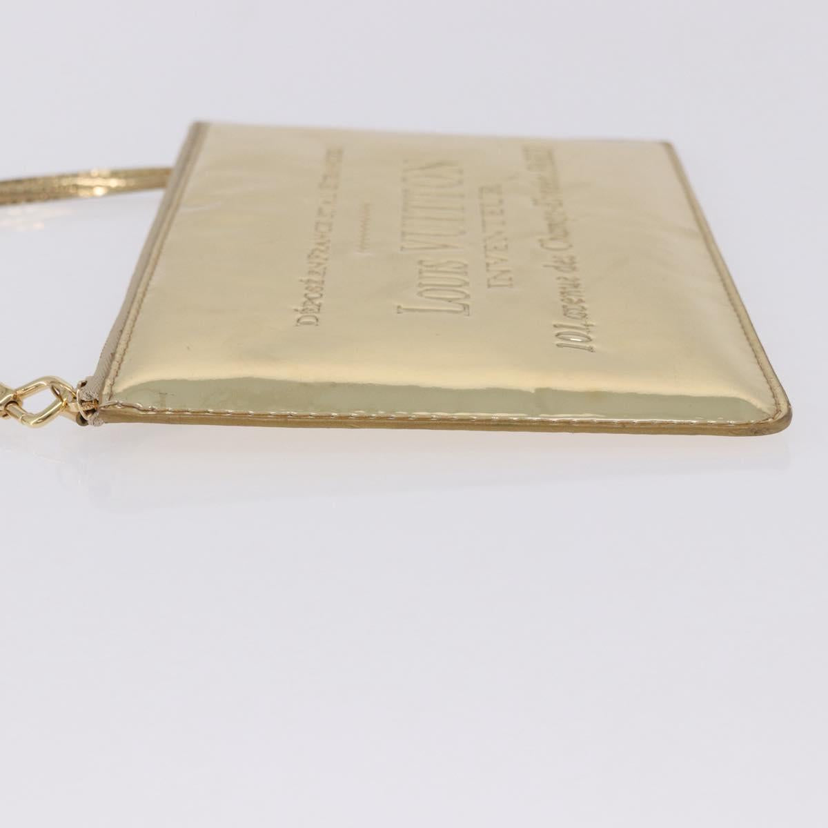 LOUIS VUITTON Monogram Miroir Pochette Plat Pouch Gold LV Auth 199233V