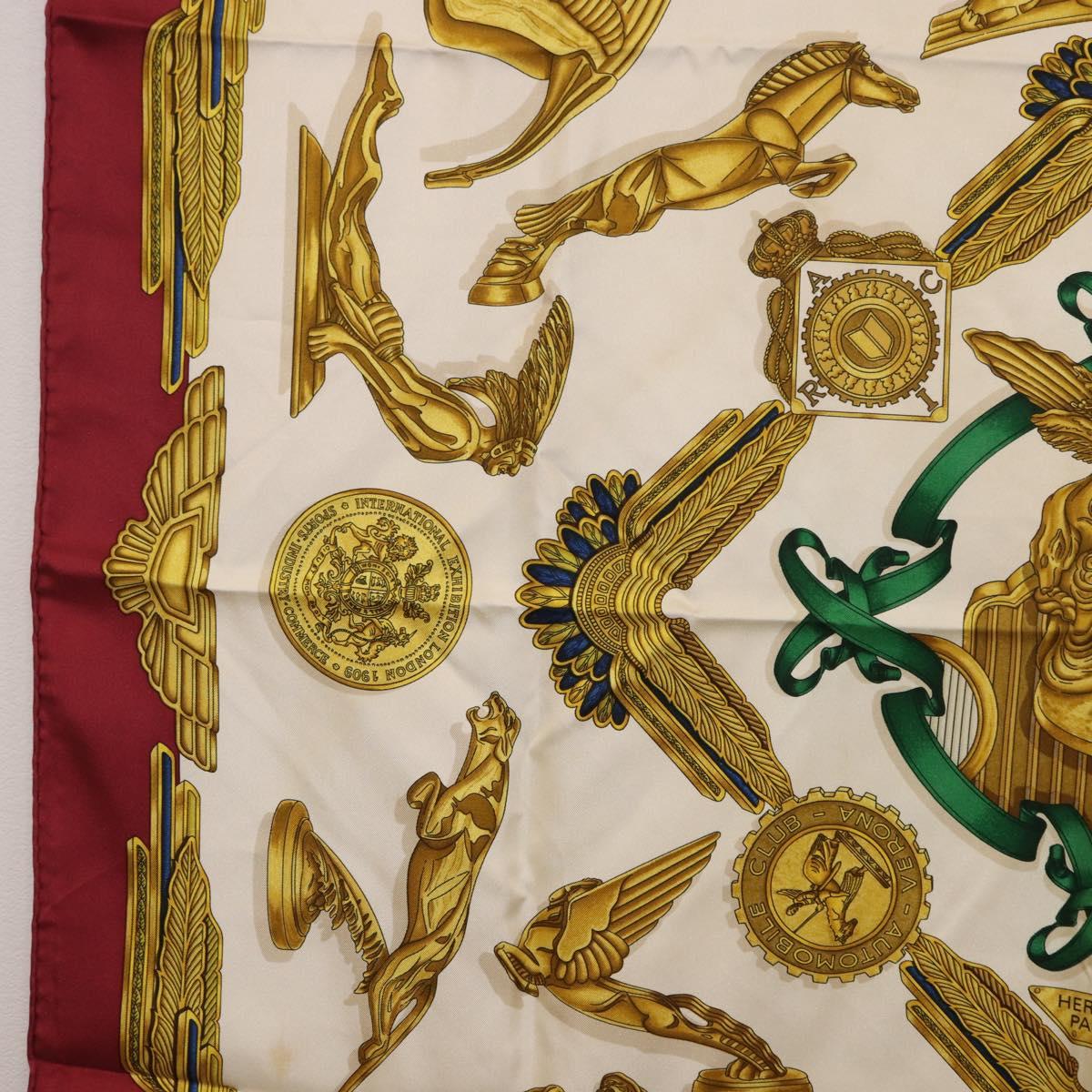 HERMES Carre 90 Scarf Silk Bordeaux Auth 199240