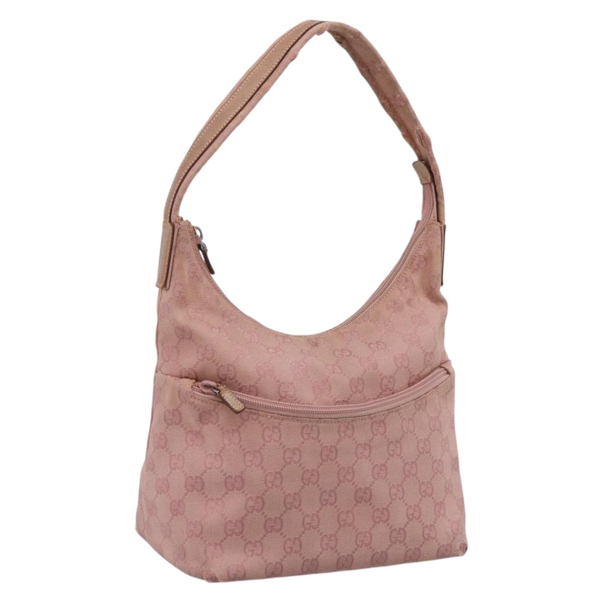 GUCCI GG Canvas Shoulder Bag Pink 001 3386 Auth 199334