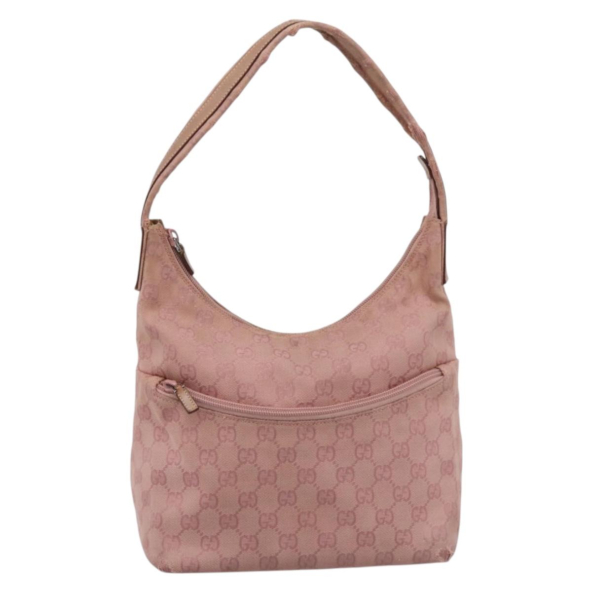 GUCCI GG Canvas Shoulder Bag Pink 001 3386 Auth 199334