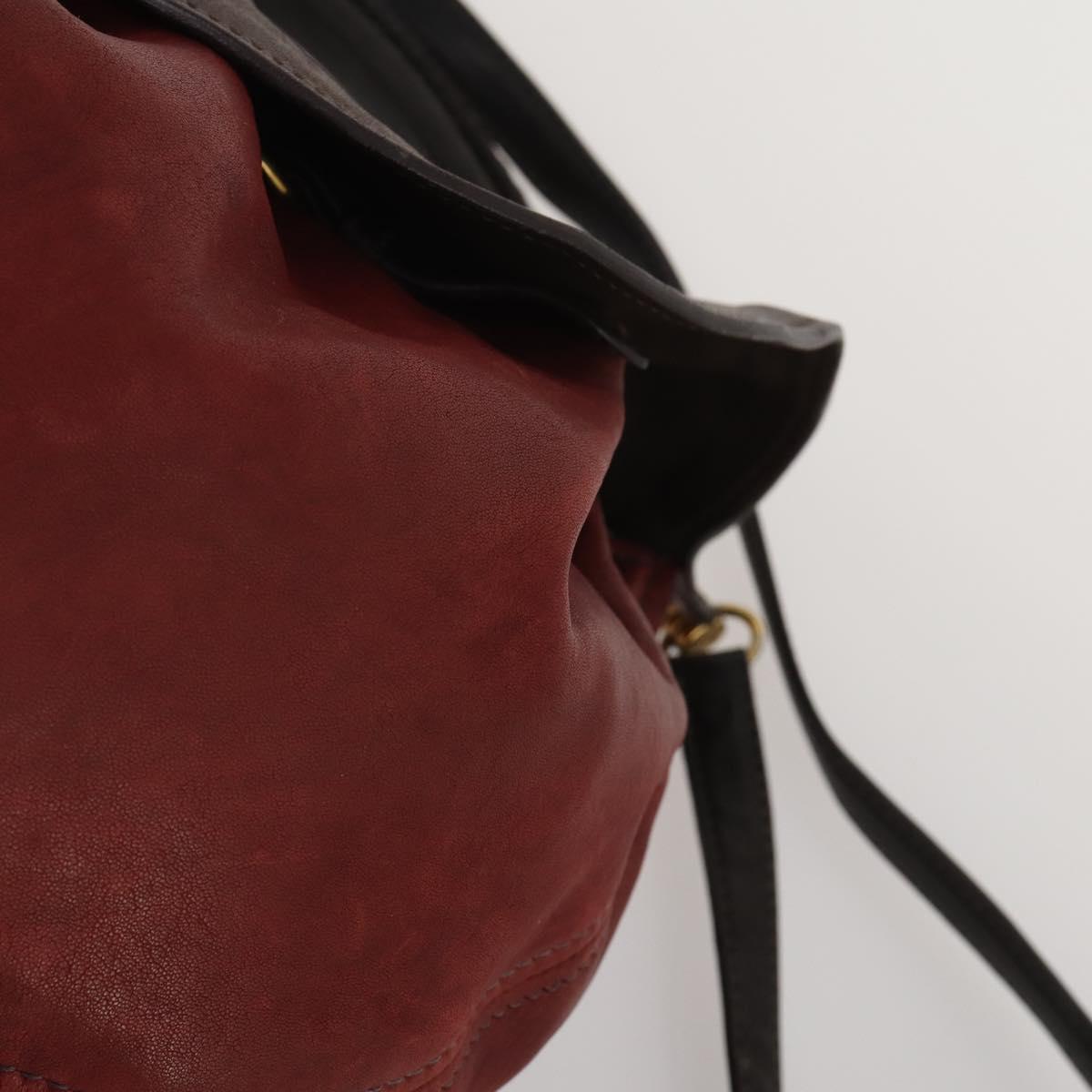 Miu Miu Hand Bag Leather 2way Red Gold Tone Auth 199339A
