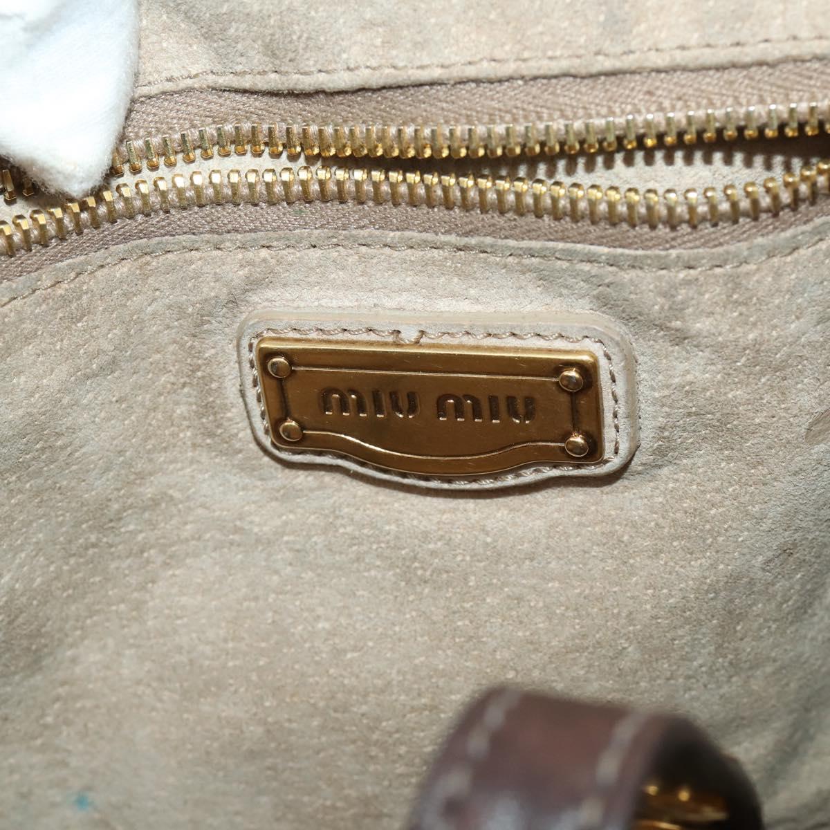 Miu Miu Hand Bag Leather 2way Red Gold Tone Auth 199339A