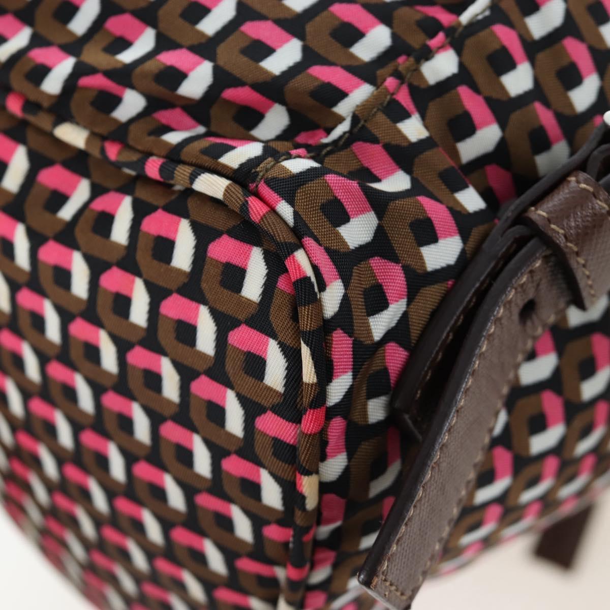 PRADA Backpack Nylon Pink Brown Auth 199345V