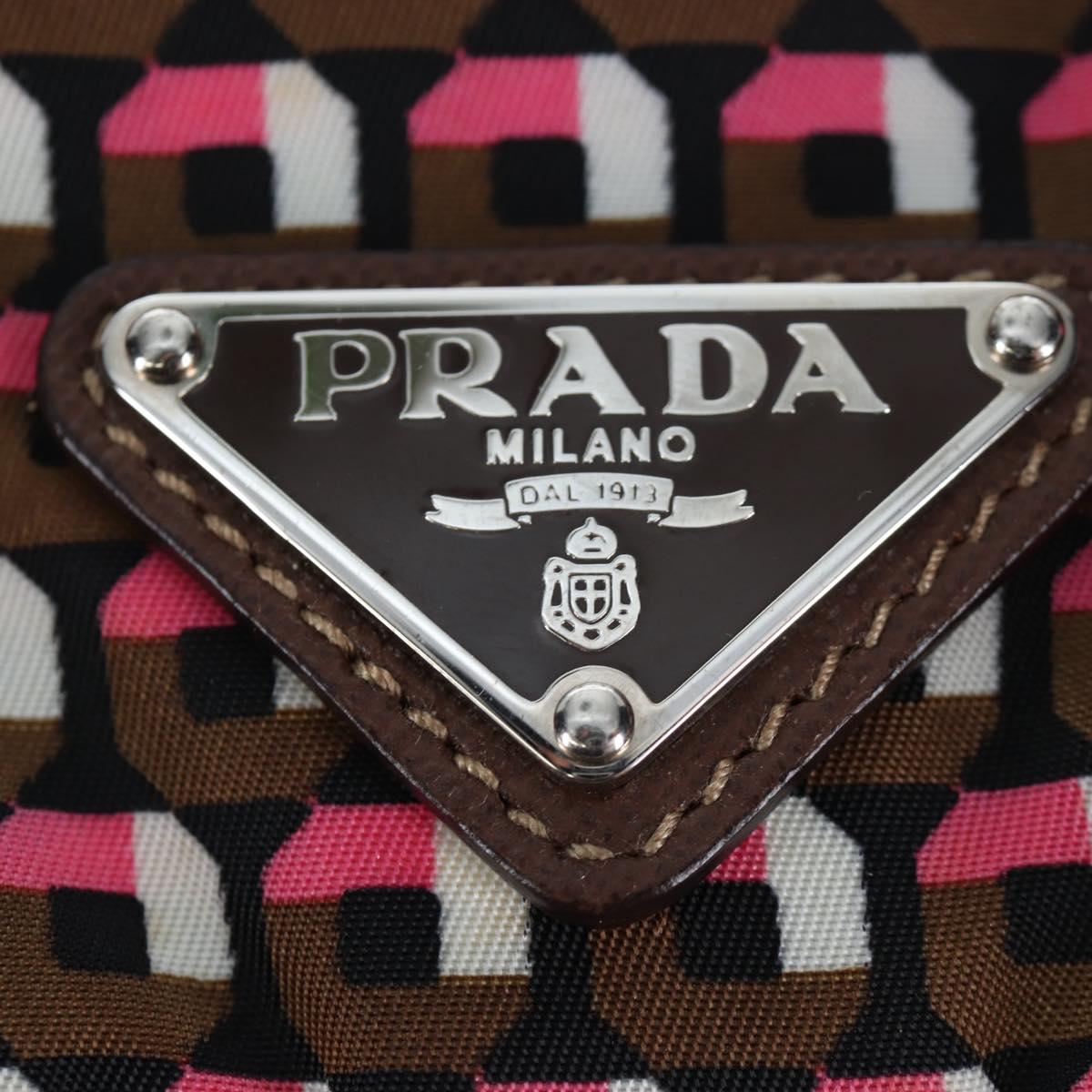 PRADA Backpack Nylon Pink Brown Auth 199345V