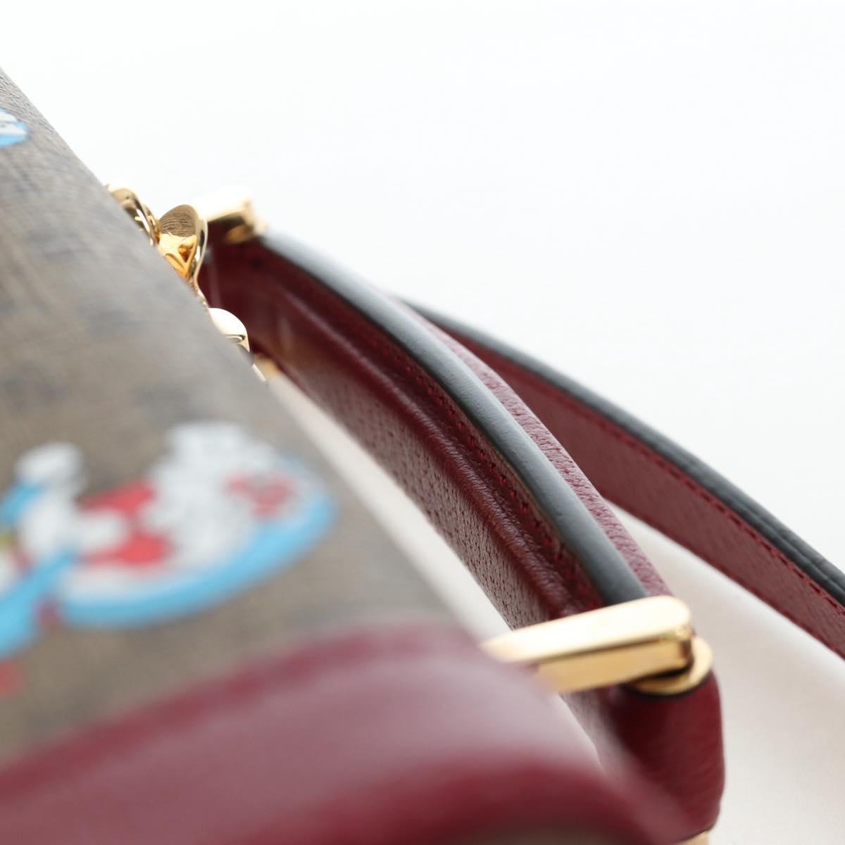 GUCCI Micro GG Supreme Doraemon Hand Bag PVC 2way Brown 633587 Auth 199346SM