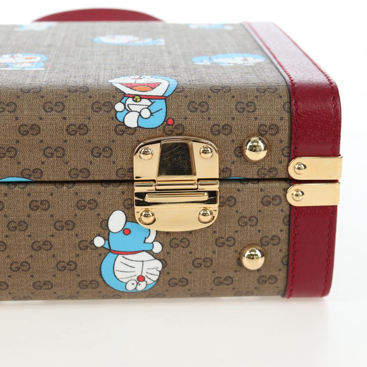 GUCCI Micro GG Supreme Doraemon Hand Bag PVC 2way Beige 633587 Auth 199347SM