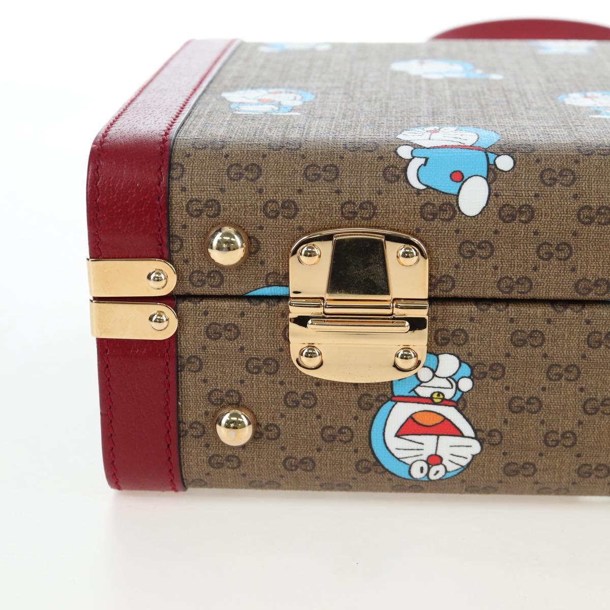 GUCCI Micro GG Supreme Doraemon Hand Bag PVC 2way Beige 633587 Auth 199347SM