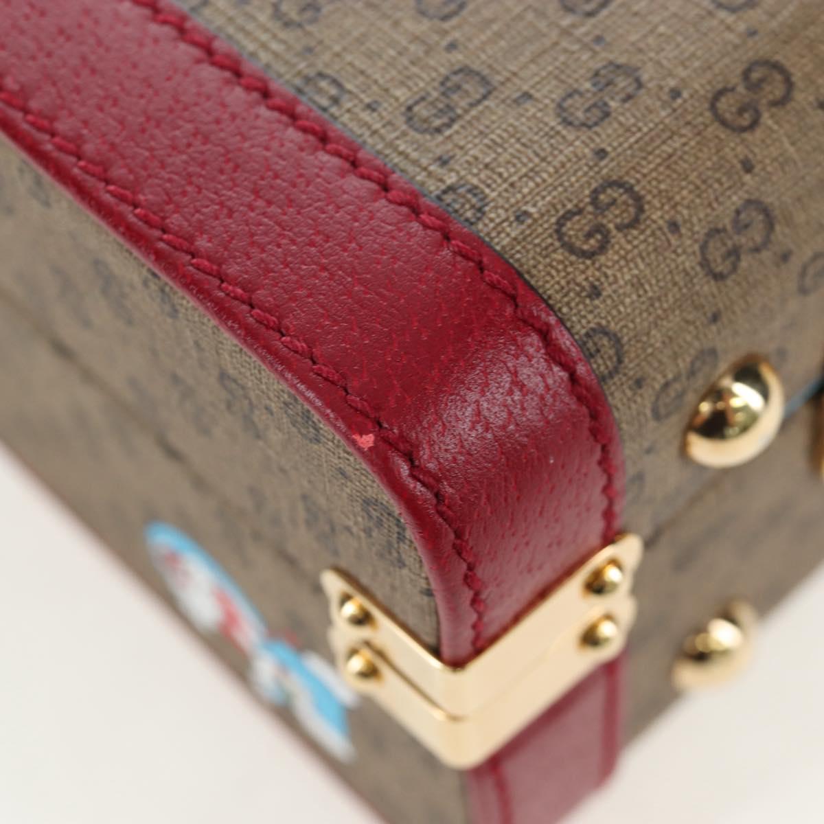 GUCCI Micro GG Supreme Doraemon Hand Bag PVC 2way Beige 633587 Auth 199347SM