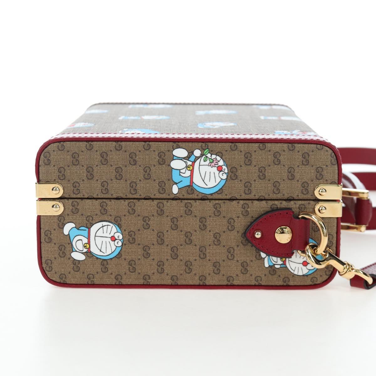 GUCCI Micro GG Supreme Doraemon Hand Bag PVC 2way Beige 633587 Auth 199347SM