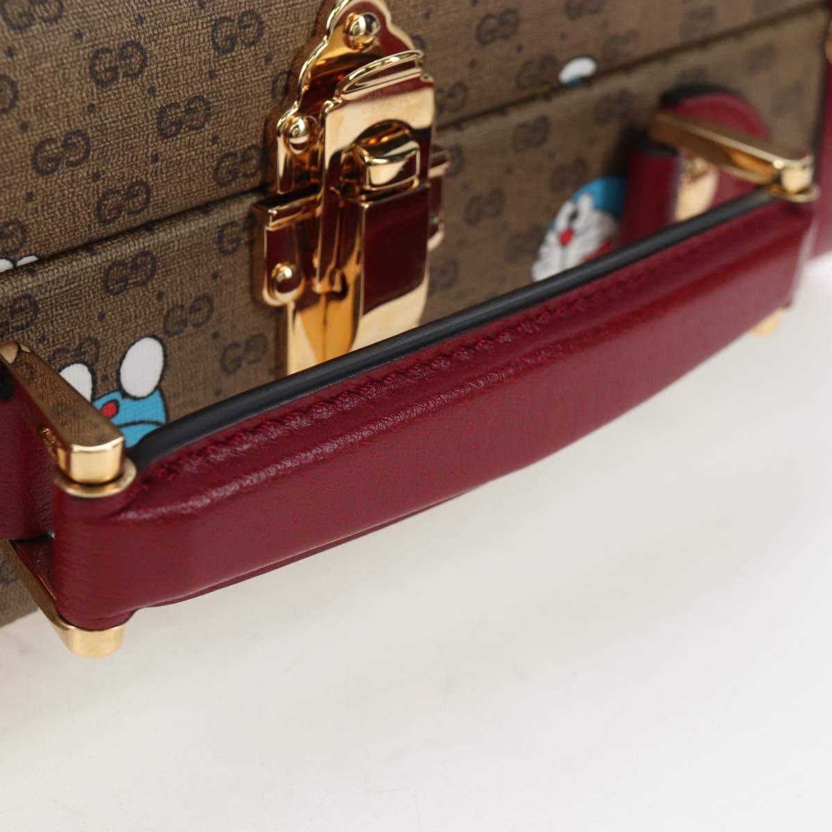 GUCCI Micro GG Supreme Doraemon Hand Bag PVC 2way Beige 633587 Auth 199347SM