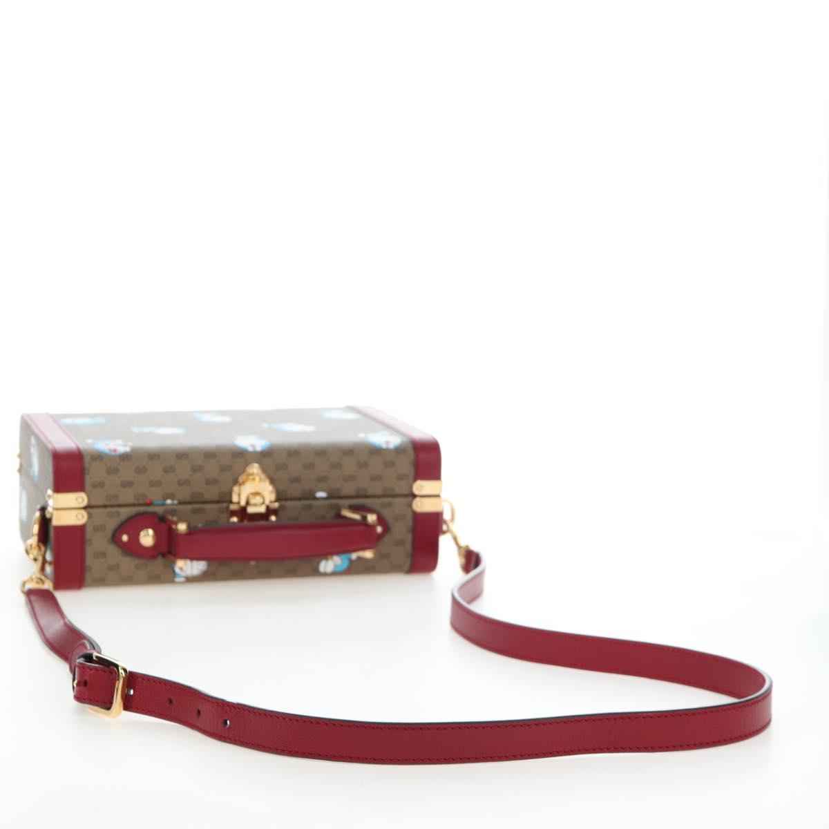 GUCCI Micro GG Supreme Doraemon Hand Bag PVC 2way Beige 633587 Auth 199347SM