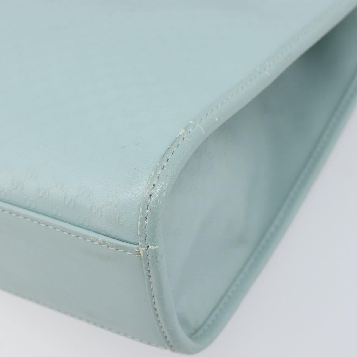 GUCCI Micro GG Jackie Hand Bag PVC Light Blue Gold Tone 002 1065 Auth 199353A
