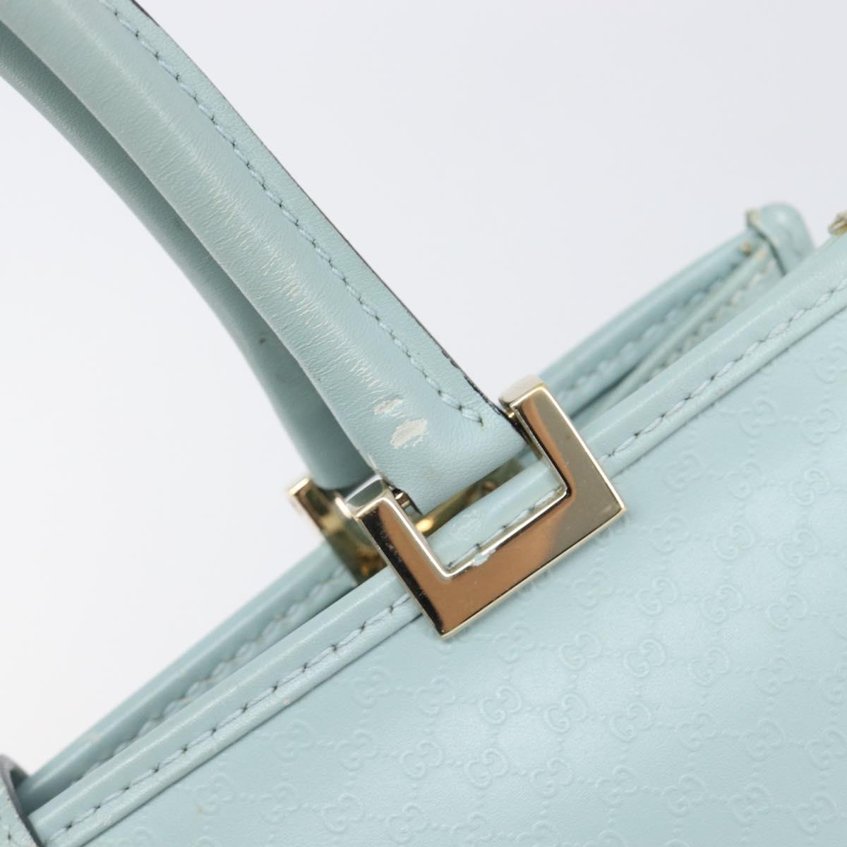 GUCCI Micro GG Jackie Hand Bag PVC Light Blue Gold Tone 002 1065 Auth 199353A
