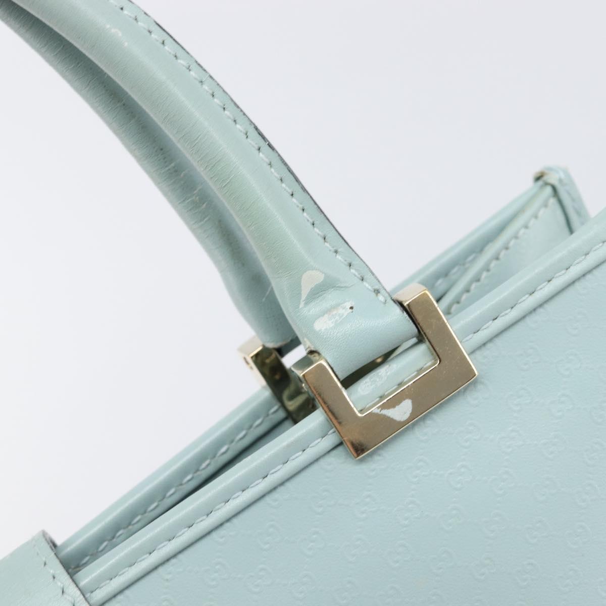 GUCCI Micro GG Jackie Hand Bag PVC Light Blue Gold Tone 002 1065 Auth 199353A