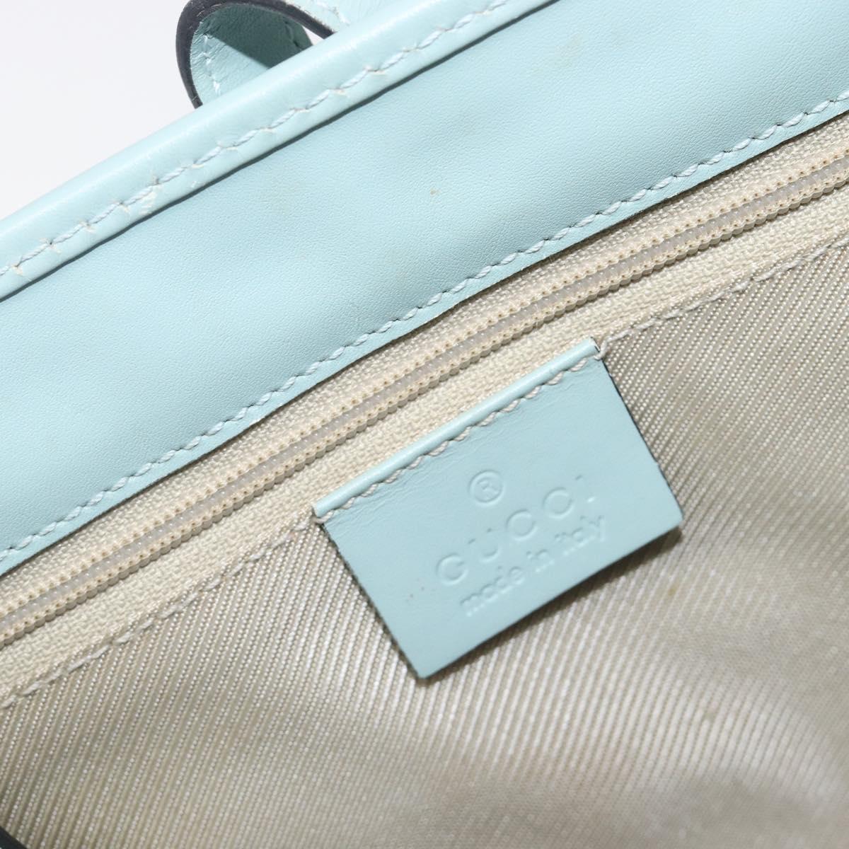 GUCCI Micro GG Jackie Hand Bag PVC Light Blue Gold Tone 002 1065 Auth 199353A