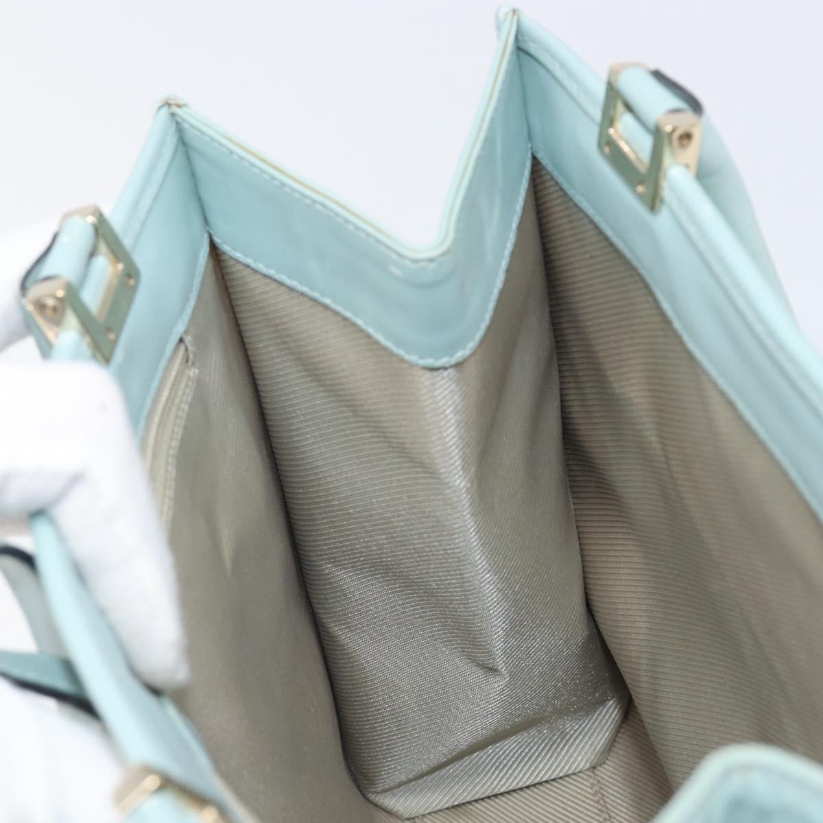 GUCCI Micro GG Jackie Hand Bag PVC Light Blue Gold Tone 002 1065 Auth 199353A