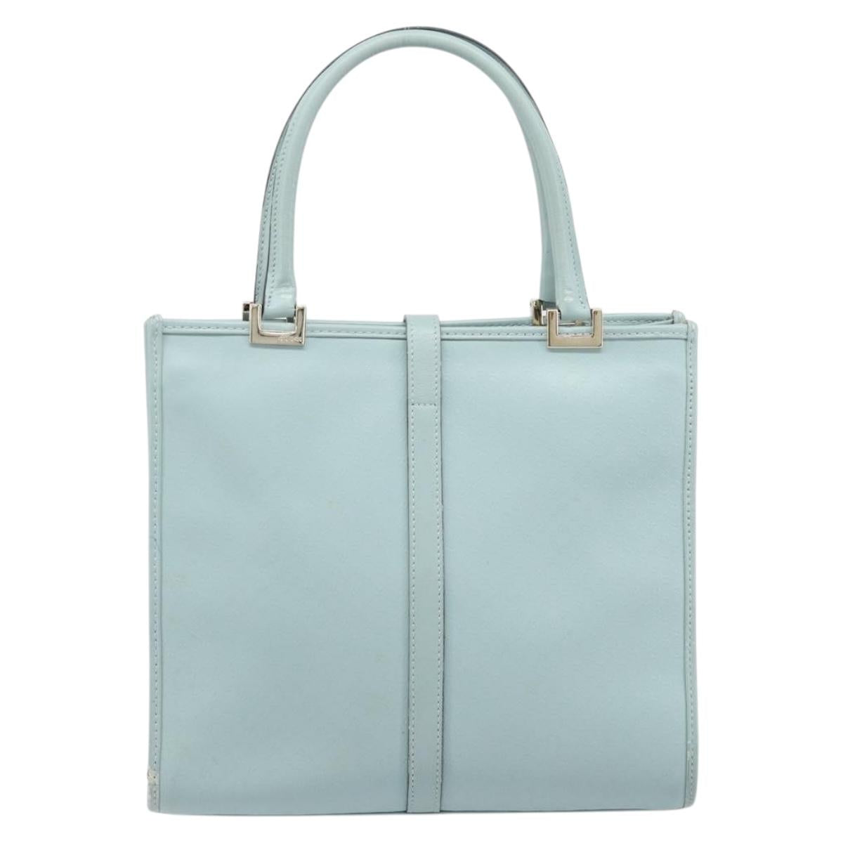 GUCCI Micro GG Jackie Hand Bag PVC Light Blue Gold Tone 002 1065 Auth 199353A