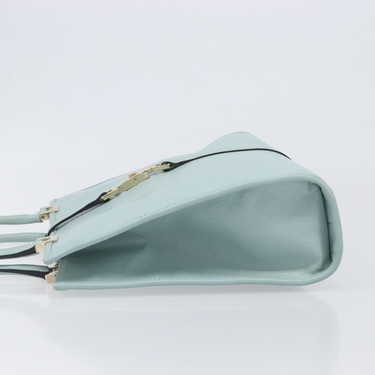 GUCCI Micro GG Jackie Hand Bag PVC Light Blue Gold Tone 002 1065 Auth 199353A