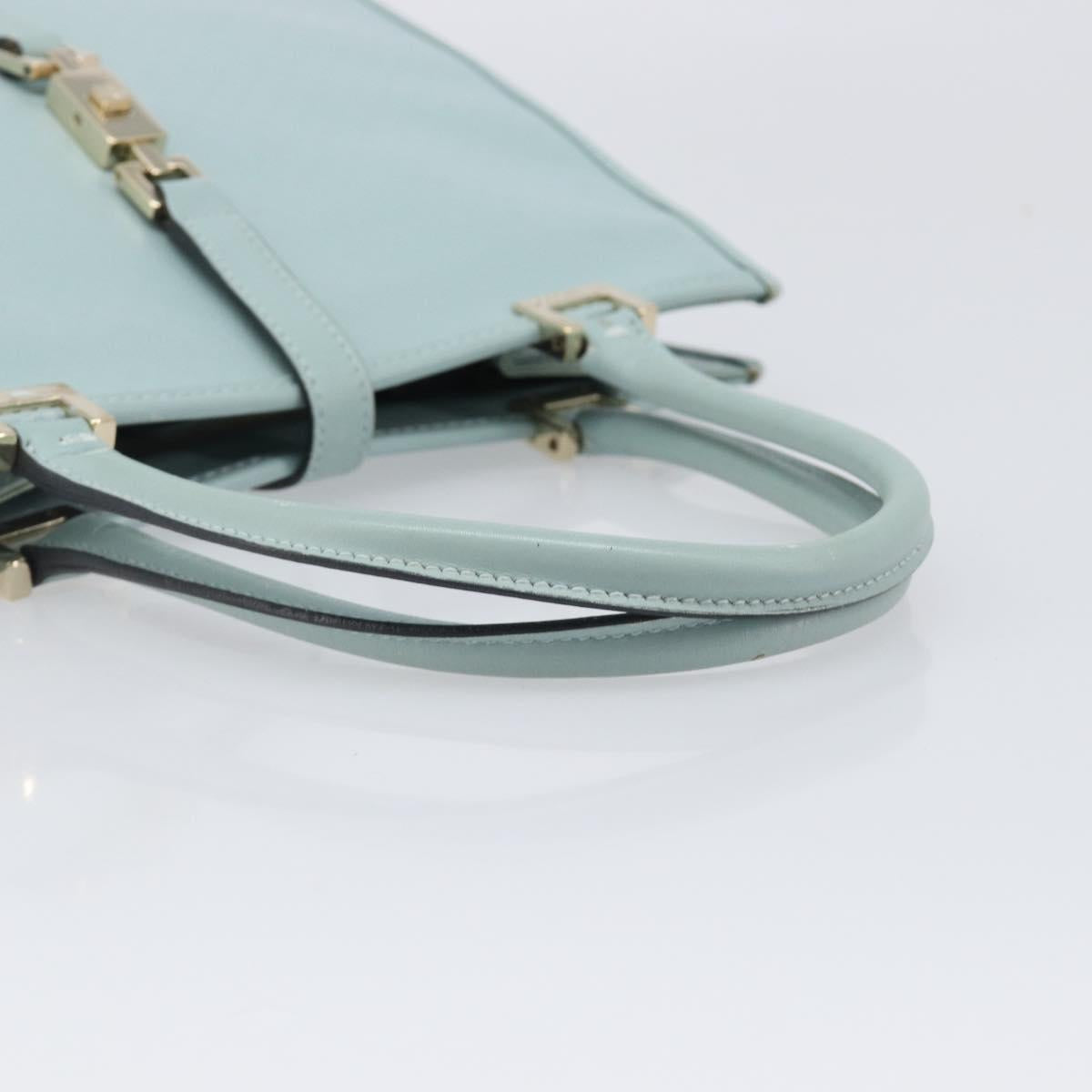 GUCCI Micro GG Jackie Hand Bag PVC Light Blue Gold Tone 002 1065 Auth 199353A