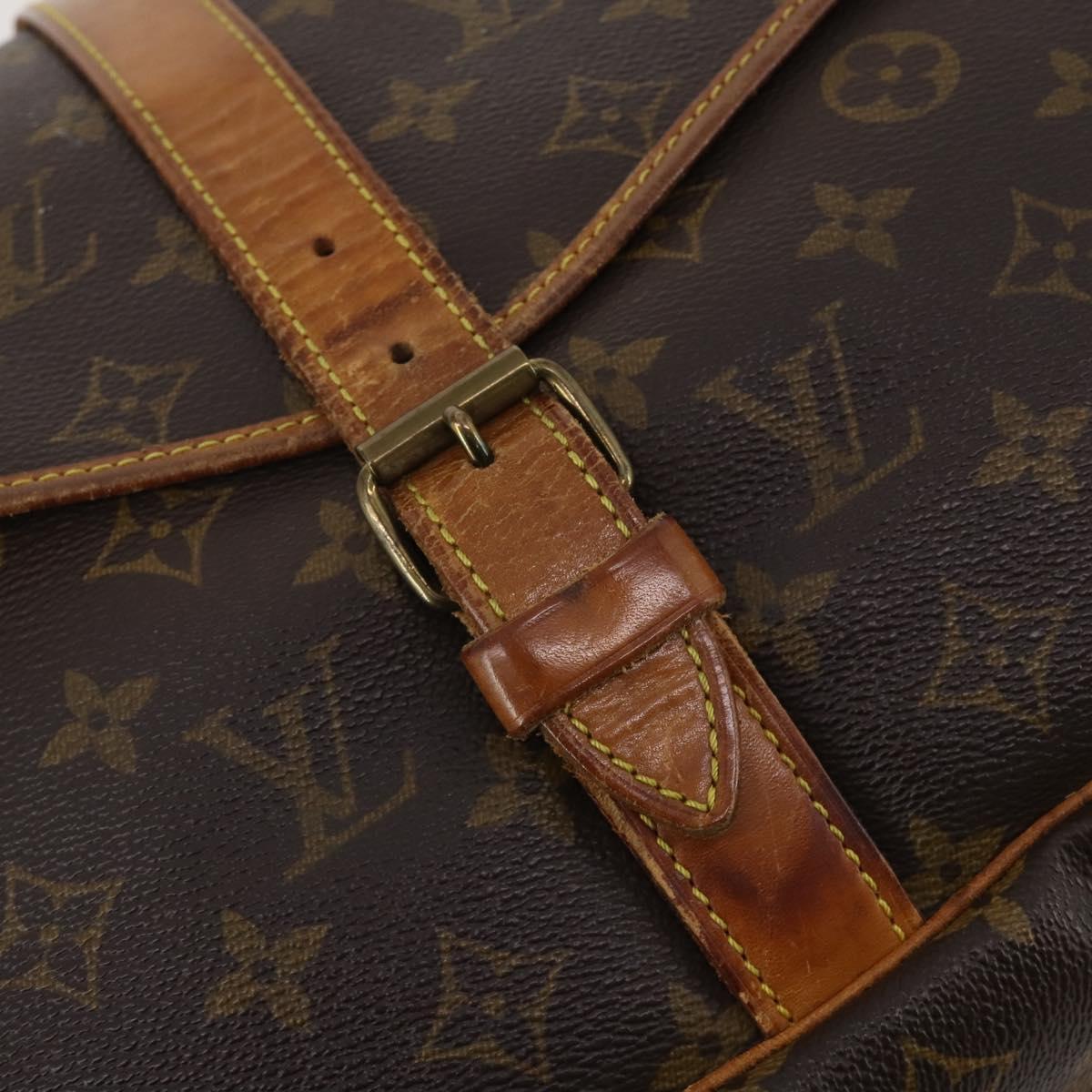 LOUIS VUITTON Monogram Saumur 35 Shoulder Bag M42254 LV Auth 199354