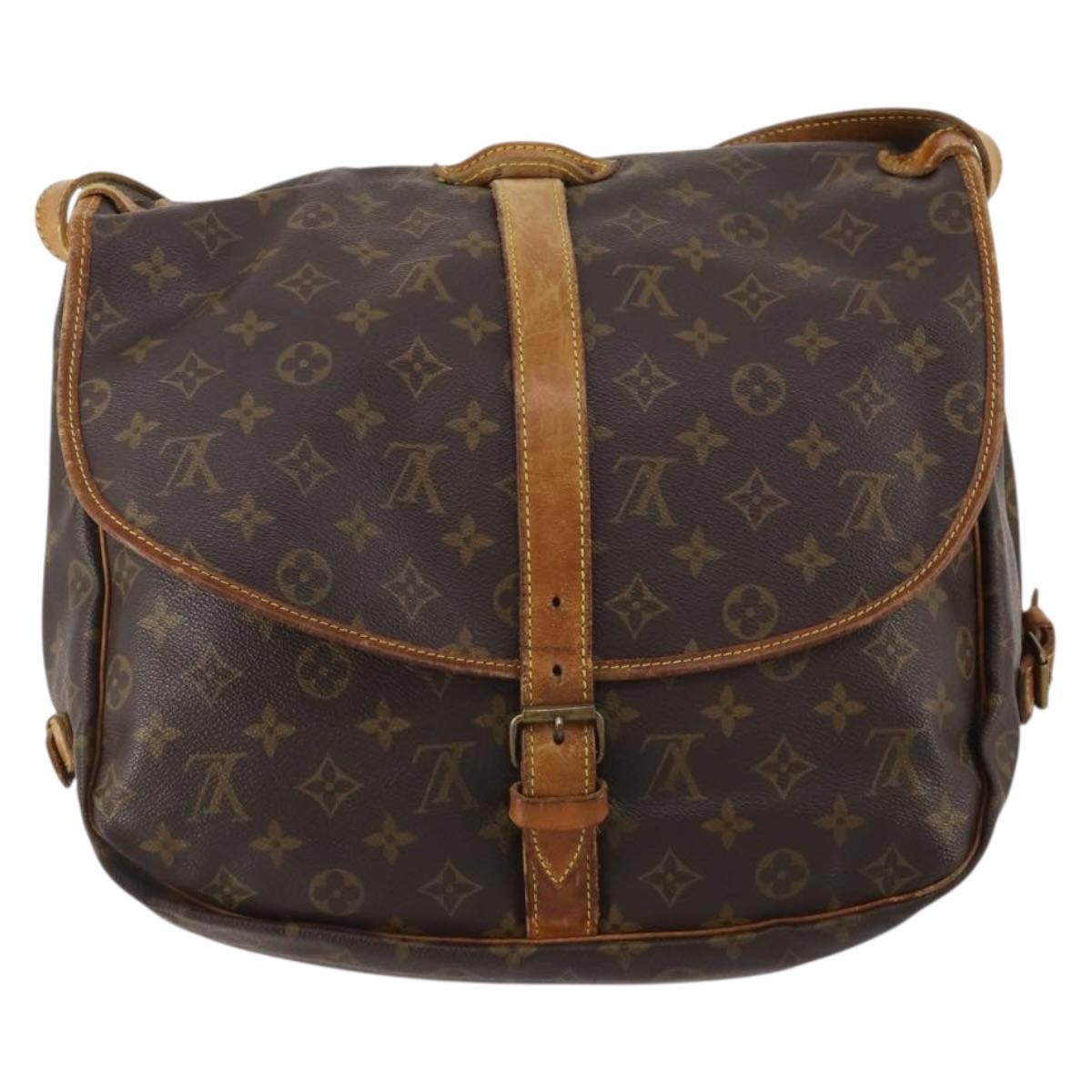 LOUIS VUITTON Monogram Saumur 35 Shoulder Bag M42254 LV Auth 199354
