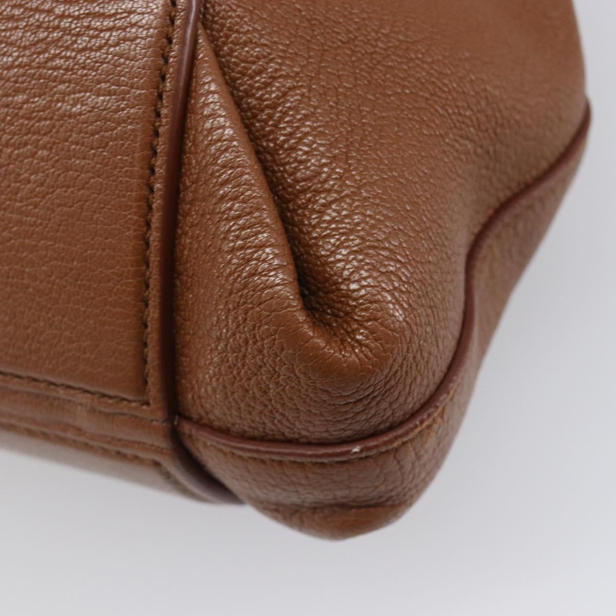 Miu Miu Hand Bag Leather Brown Gold Tone Auth 199360V