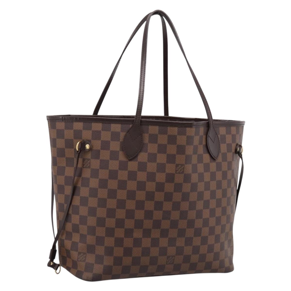 LOUIS VUITTON Damier Ebene Neverfull MM Tote Bag N51105 LV Auth 199361V