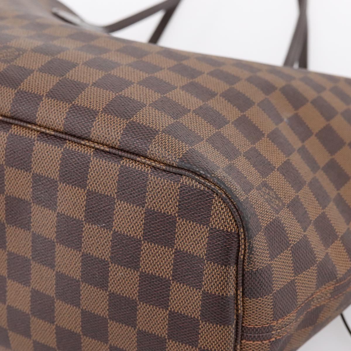 LOUIS VUITTON Damier Ebene Neverfull MM Tote Bag N51105 LV Auth 199361V