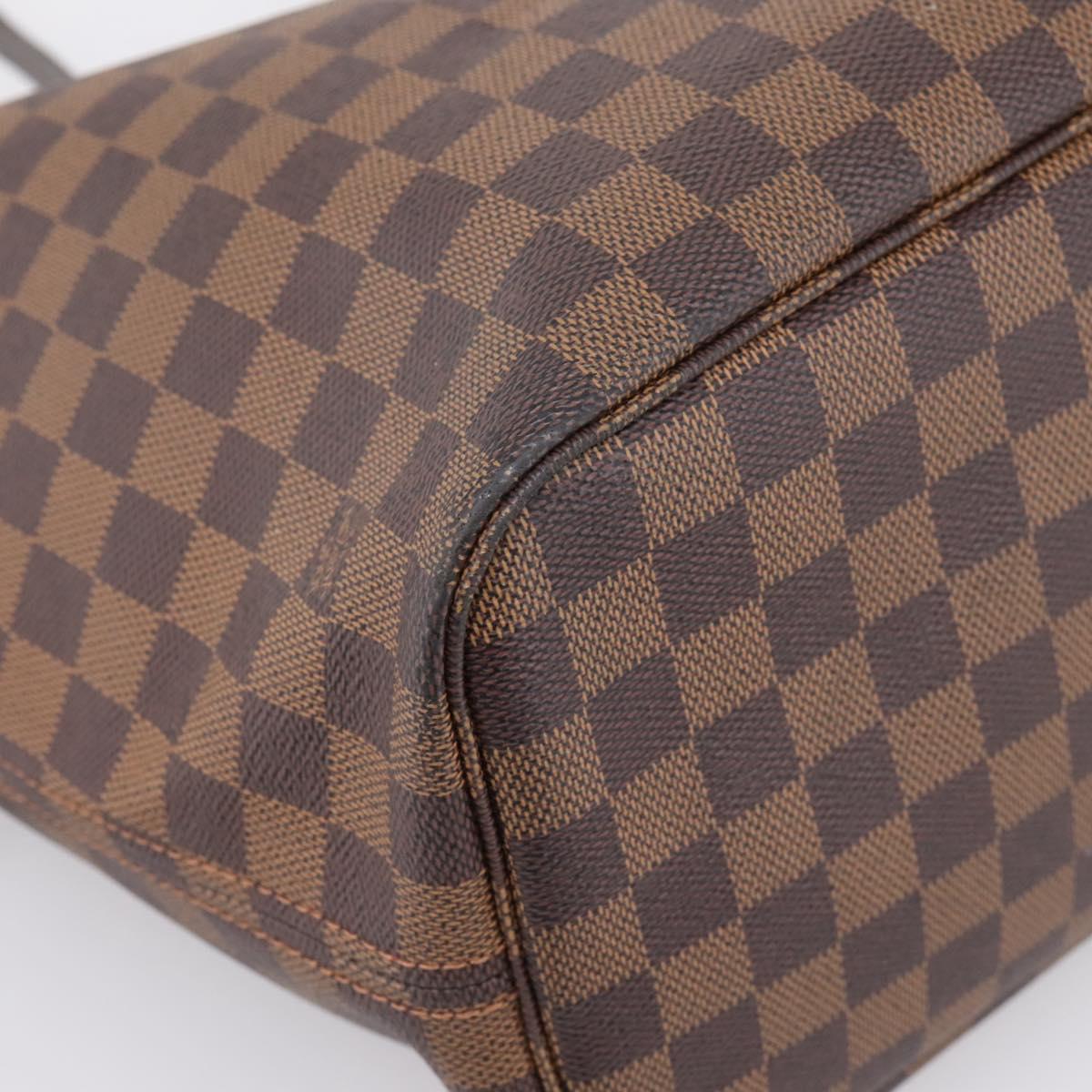 LOUIS VUITTON Damier Ebene Neverfull MM Tote Bag N51105 LV Auth 199361V