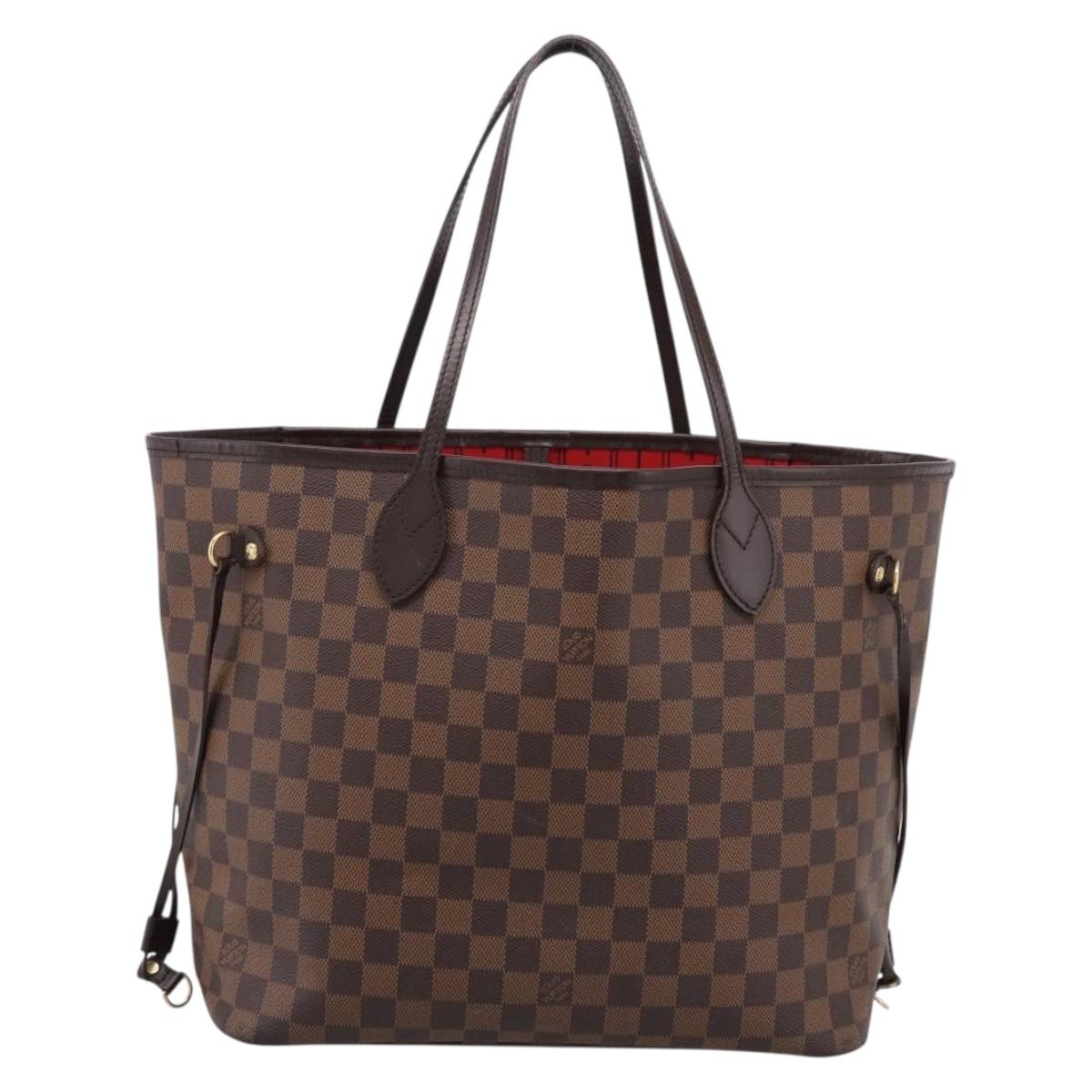 LOUIS VUITTON Damier Ebene Neverfull MM Tote Bag N51105 LV Auth 199361V