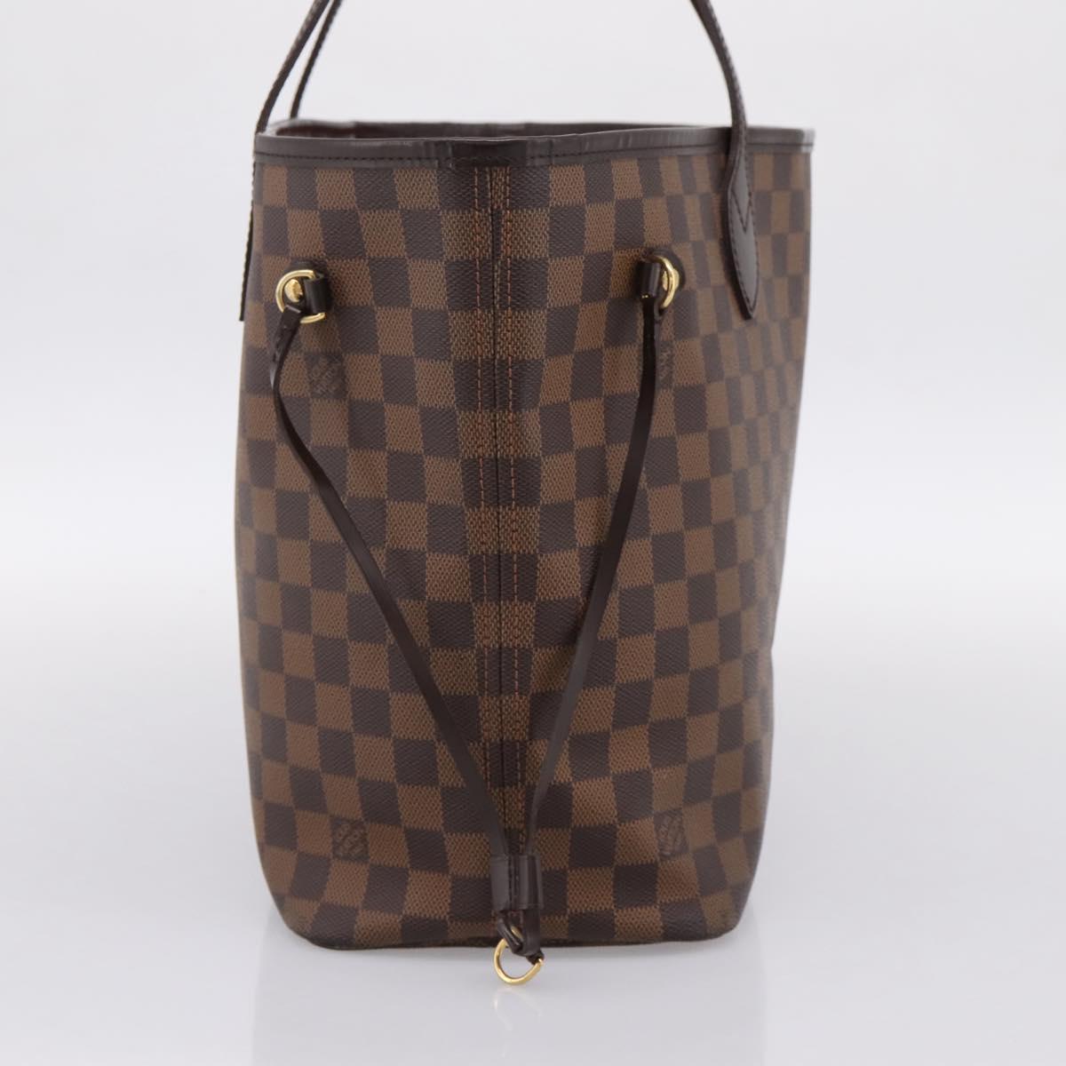 LOUIS VUITTON Damier Ebene Neverfull MM Tote Bag N51105 LV Auth 199361V