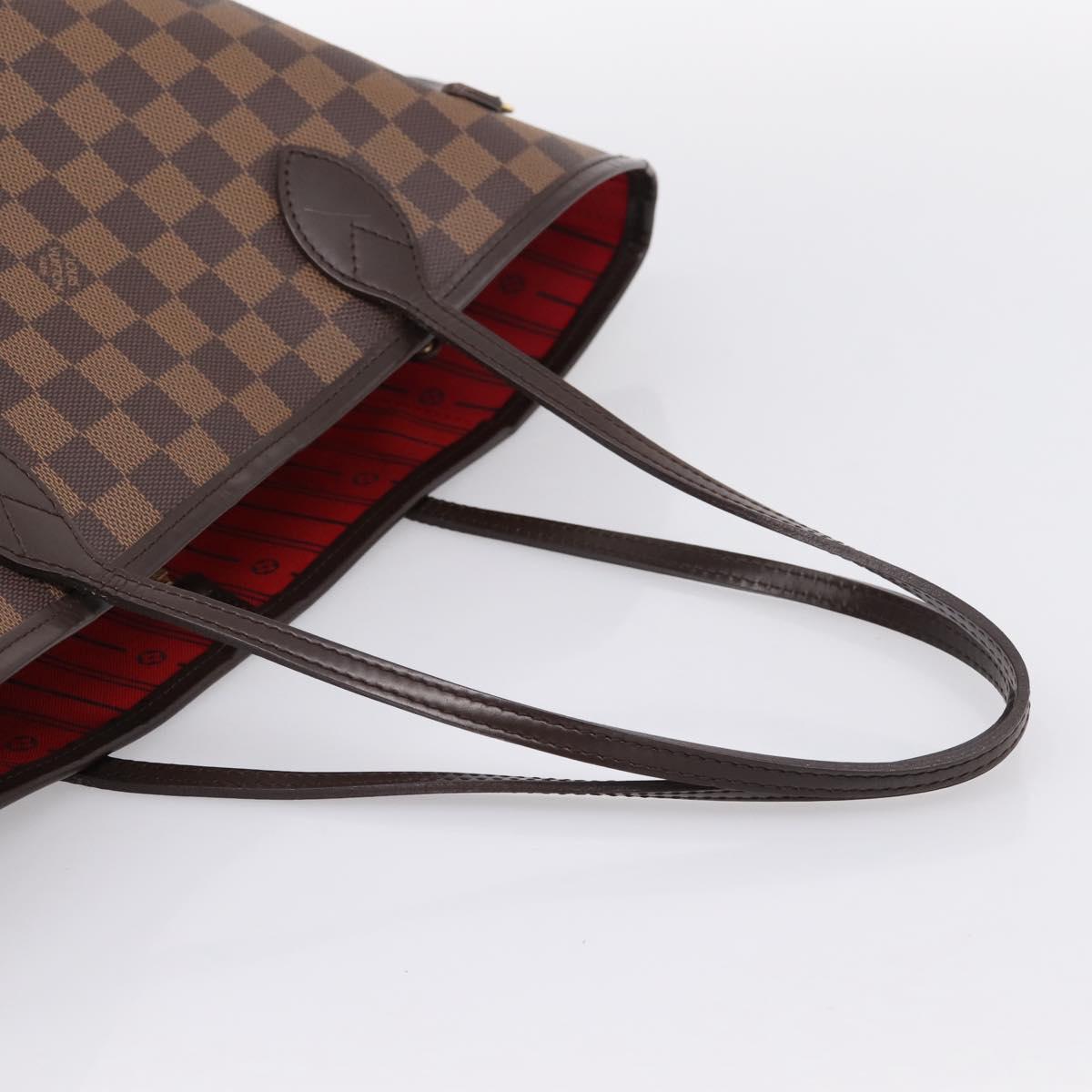 LOUIS VUITTON Damier Ebene Neverfull MM Tote Bag N51105 LV Auth 199361V