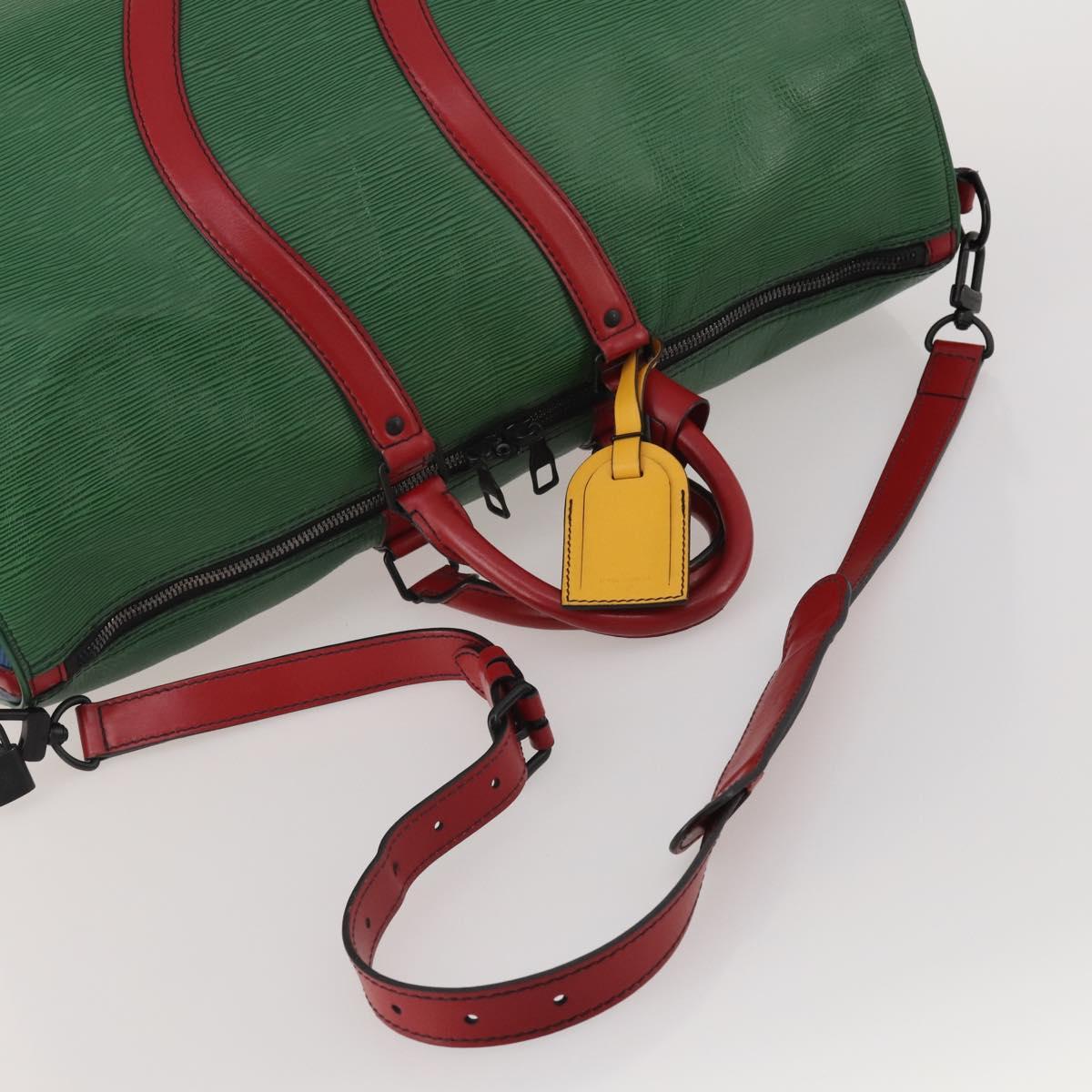 LOUIS VUITTON Epi Keepall Bandouliere 50 Bag Green Red Blue M55571 Auth 199362A