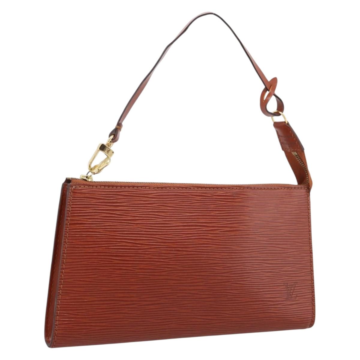 LOUIS VUITTON Epi Pochette Accessoires Pouch Brown M52983 LV Auth 199366