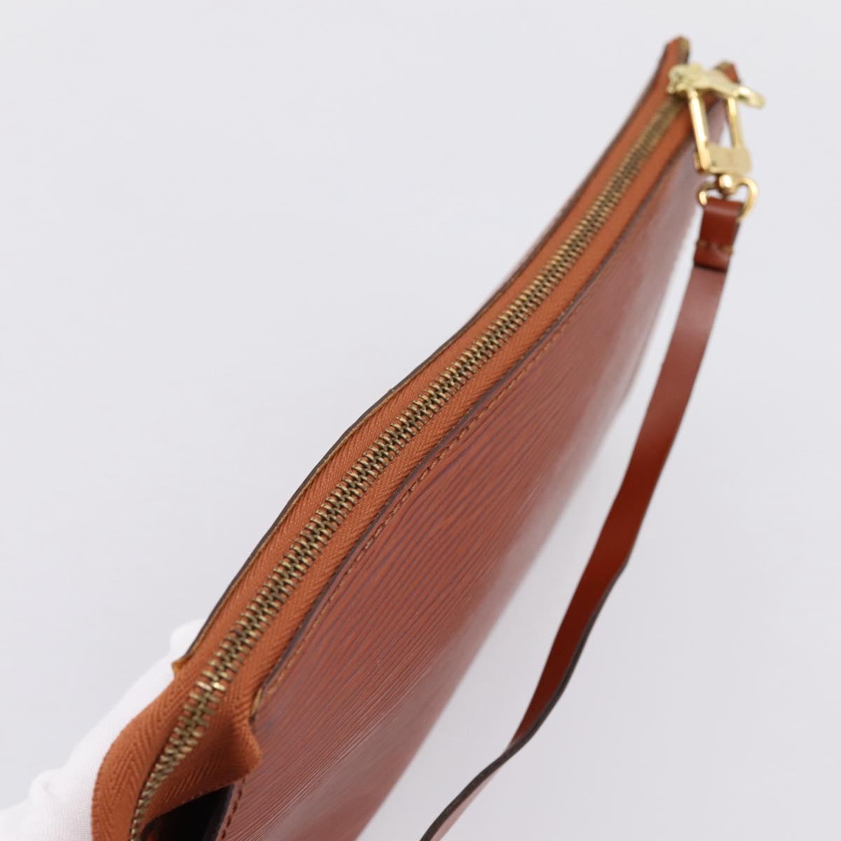 LOUIS VUITTON Epi Pochette Accessoires Pouch Brown M52983 LV Auth 199366