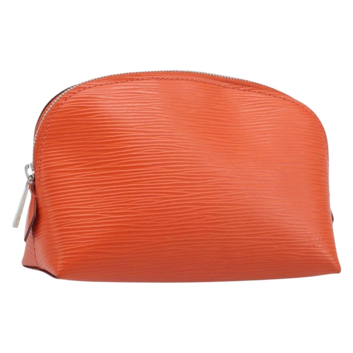 LOUIS VUITTON Epi Pochette Cosmetic PM Pouch Orange M40642 LV Auth 199373V