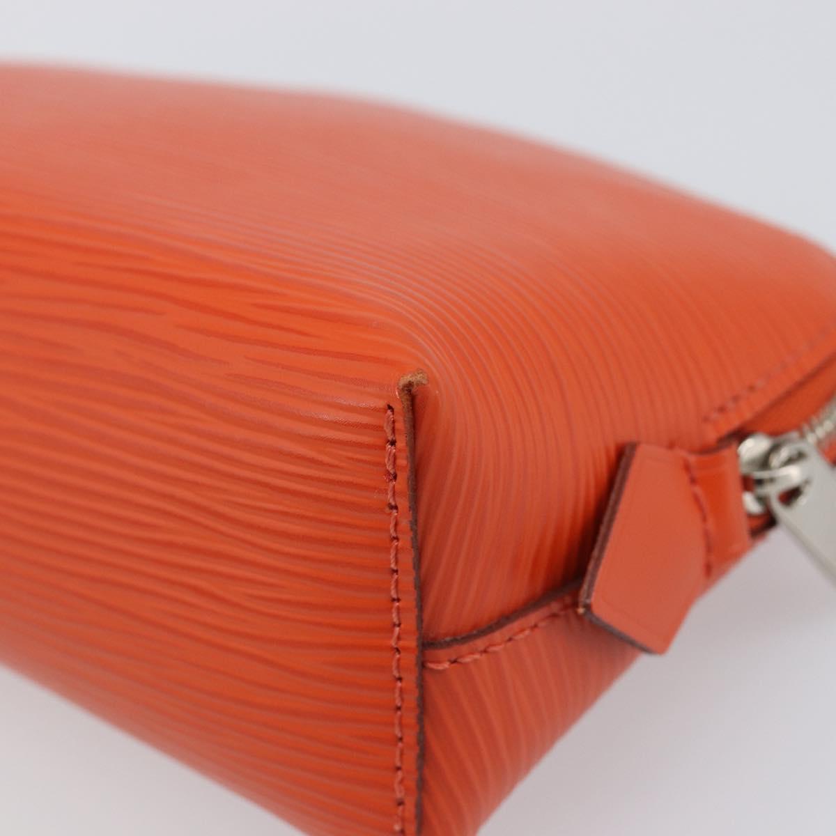 LOUIS VUITTON Epi Pochette Cosmetic PM Pouch Orange M40642 LV Auth 199373V