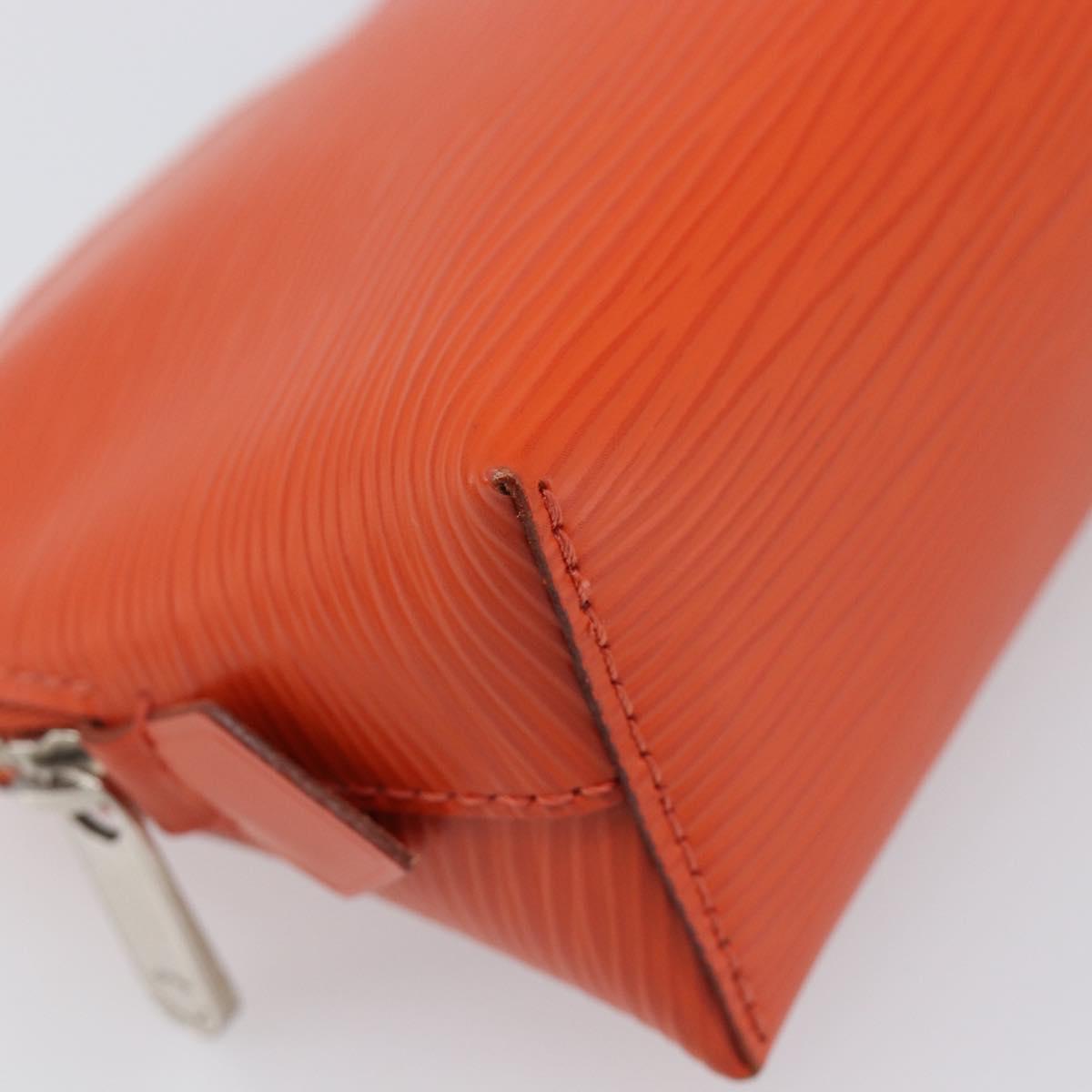 LOUIS VUITTON Epi Pochette Cosmetic PM Pouch Orange M40642 LV Auth 199373V