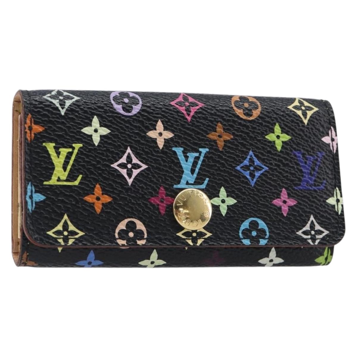LOUIS VUITTON Monogram Multicolor Multicles 4 Key Case Black M60044 Auth 199374