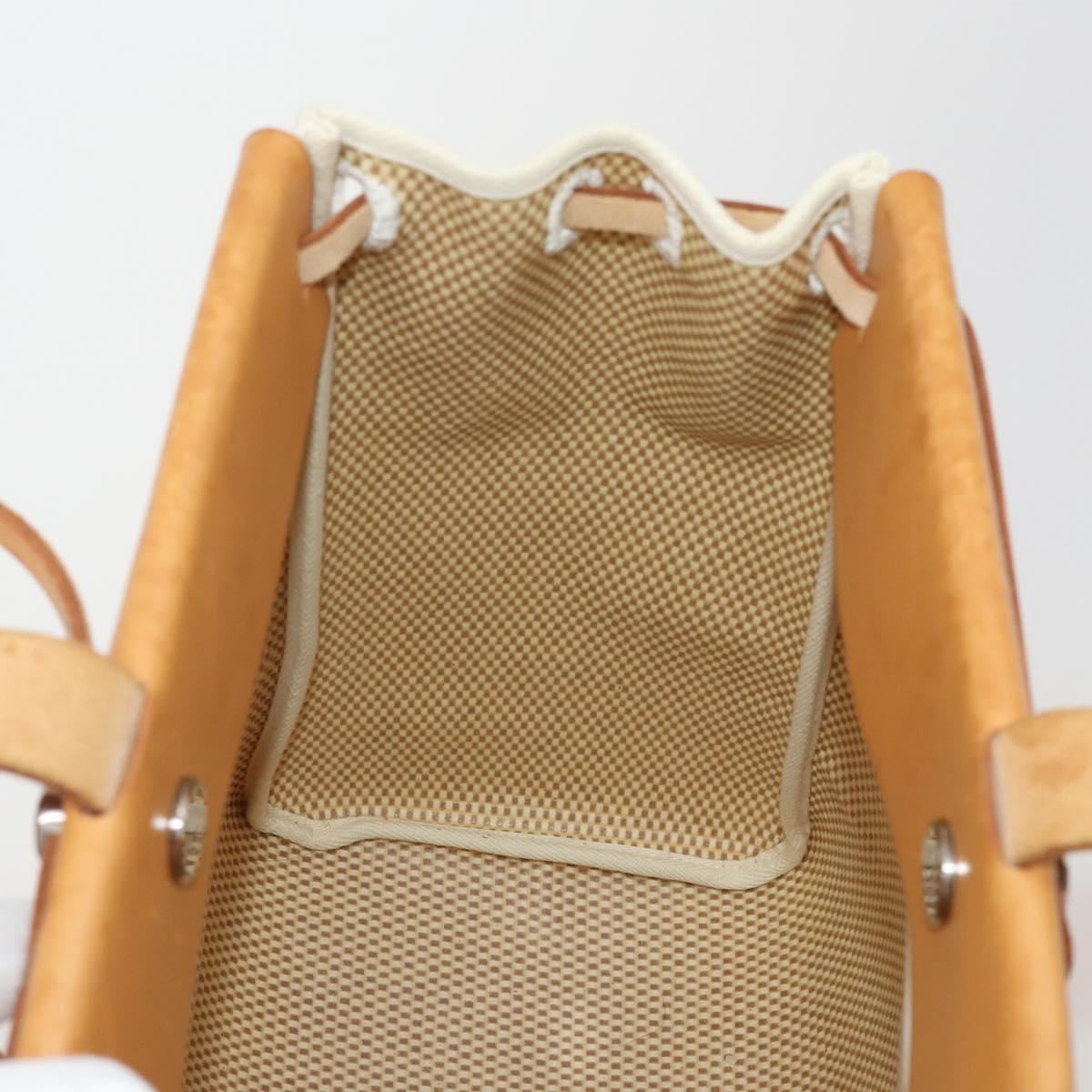 HERMES Herbag Cabas GM Tote Bag Tower Ash Beige Silver Auth 199376A