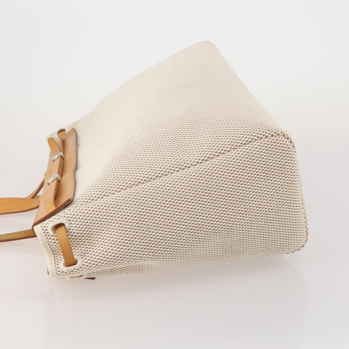 HERMES Herbag Cabas GM Tote Bag Tower Ash Beige Silver Auth 199376A