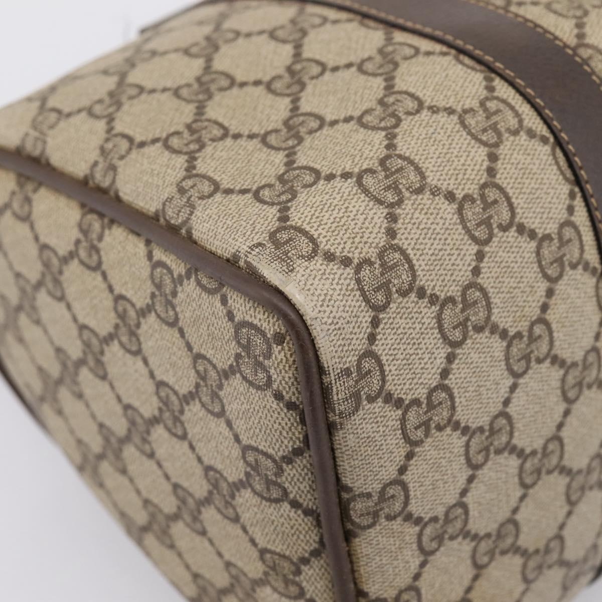 GUCCI GG Supreme Web Sherry Line Boston Bag PVC Beige 10 012 3842 Auth 199377