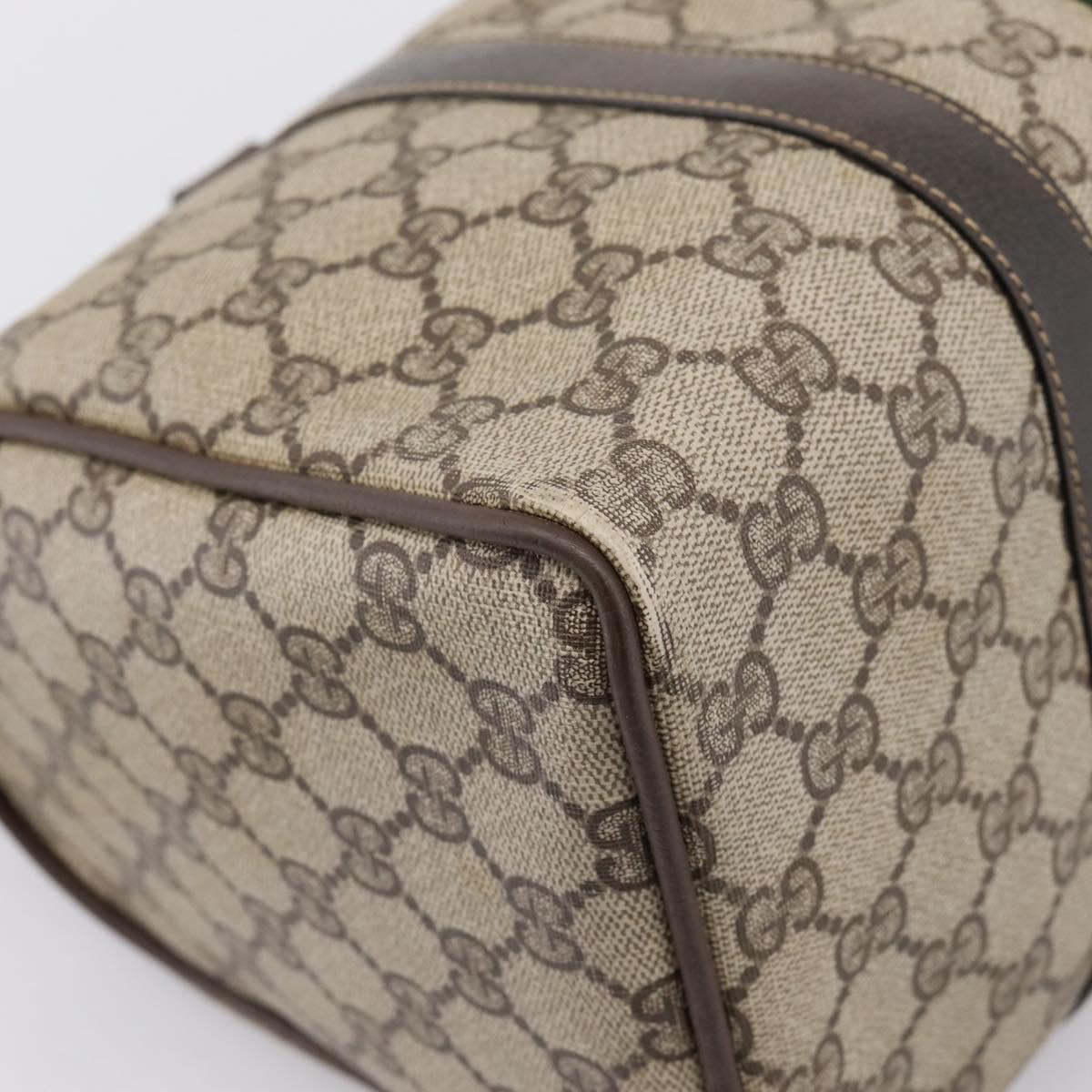 GUCCI GG Supreme Web Sherry Line Boston Bag PVC Beige 10 012 3842 Auth 199377