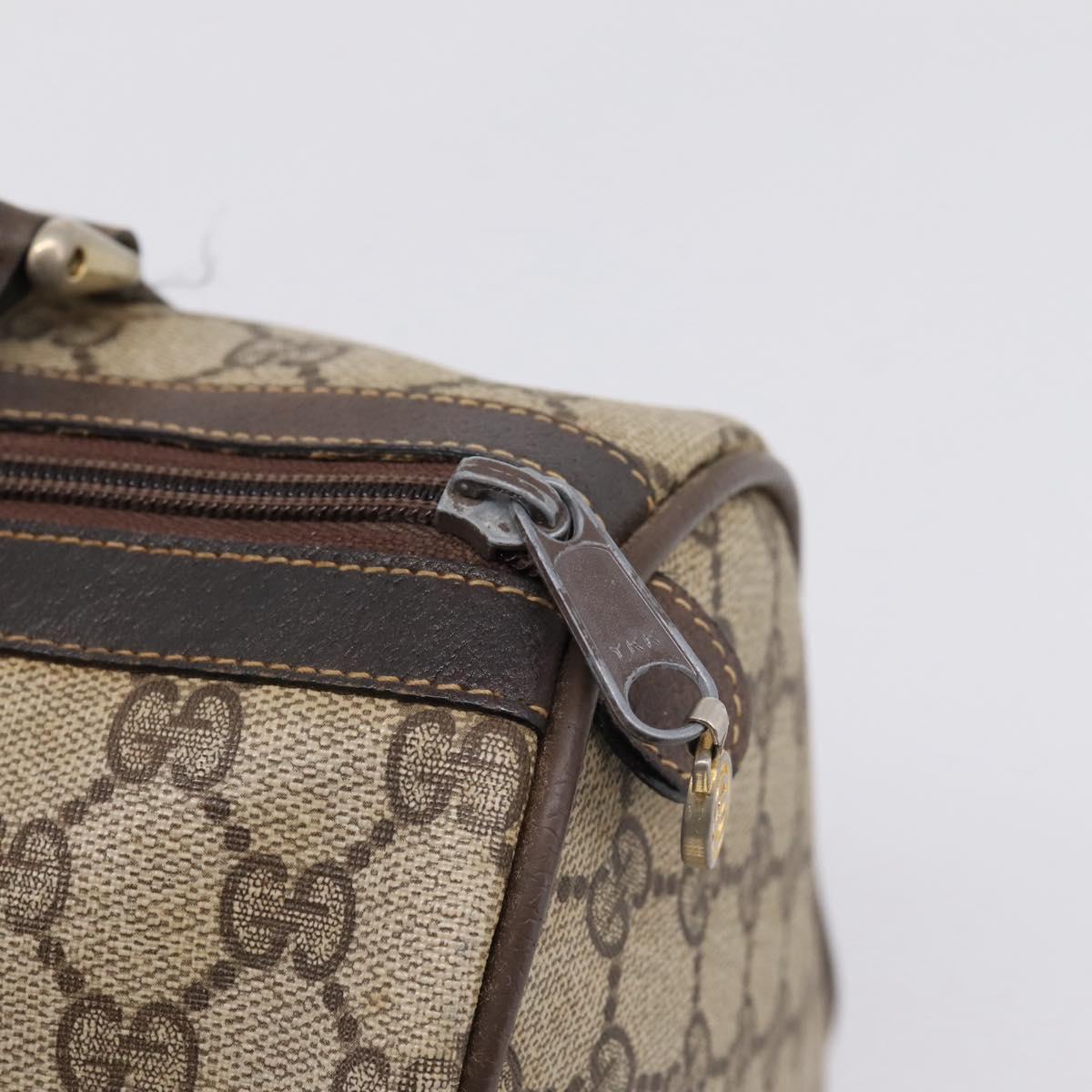 GUCCI GG Supreme Web Sherry Line Boston Bag PVC Beige 10 012 3842 Auth 199377