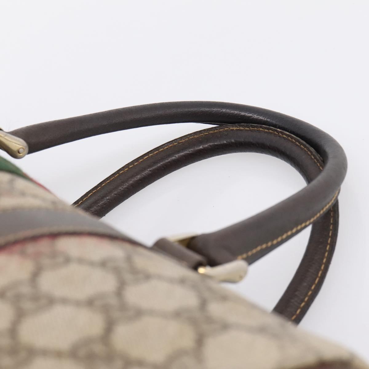 GUCCI GG Supreme Web Sherry Line Boston Bag PVC Beige 10 012 3842 Auth 199377