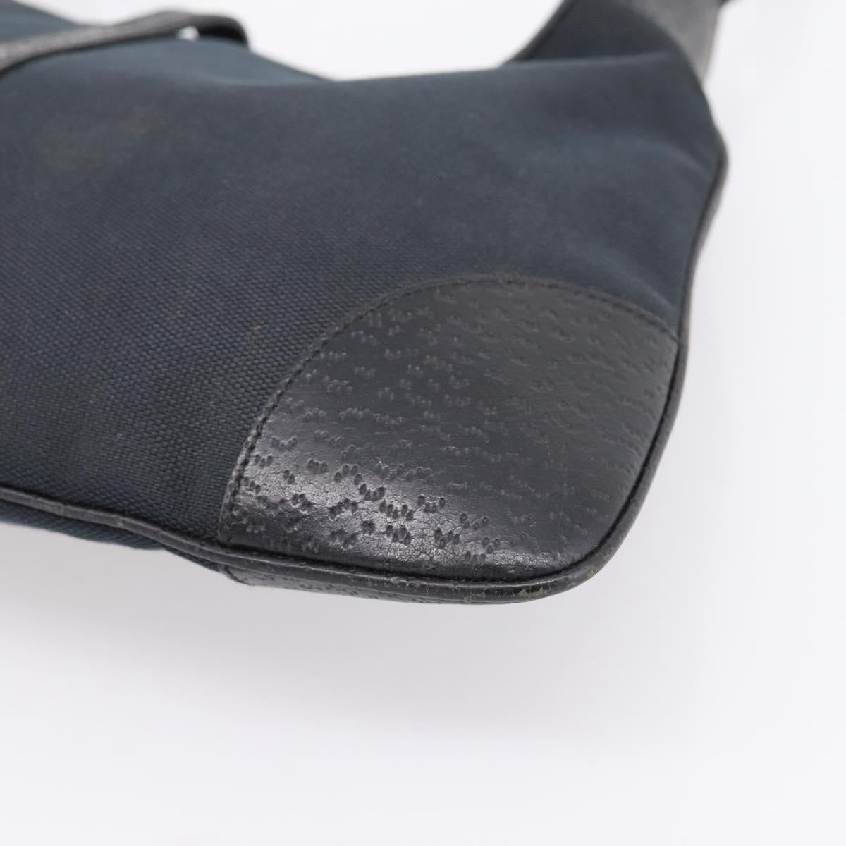 GUCCI Bamboo Jackie Shoulder Bag Canvas Black Silver 001 4060 Auth 199378A