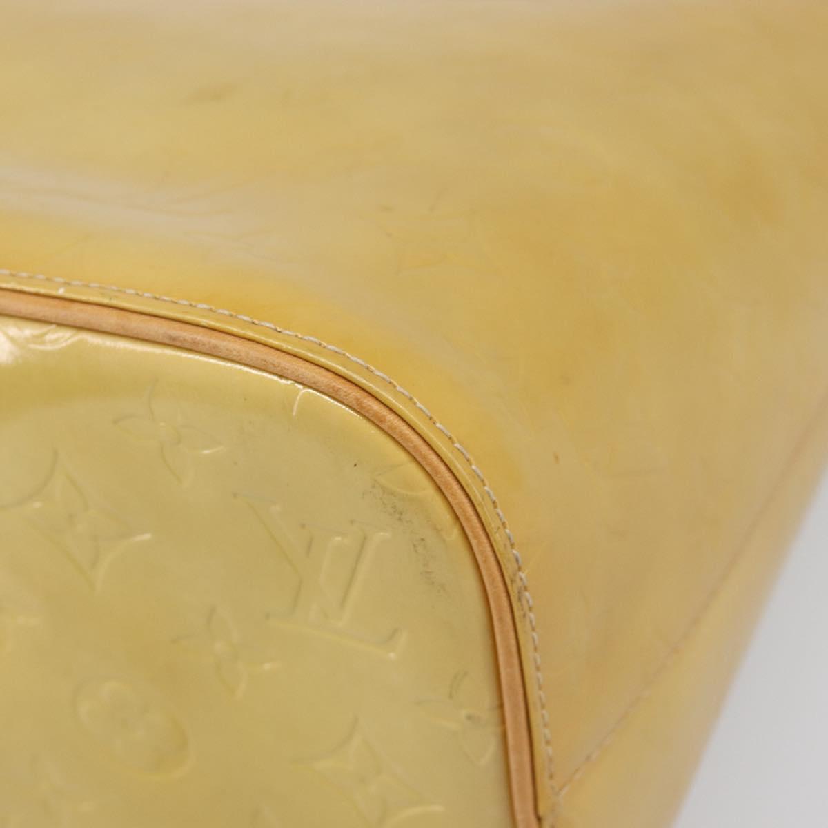 LOUIS VUITTON Monogram Vernis Houston Hand Bag Beige M91004 LV Auth 199381